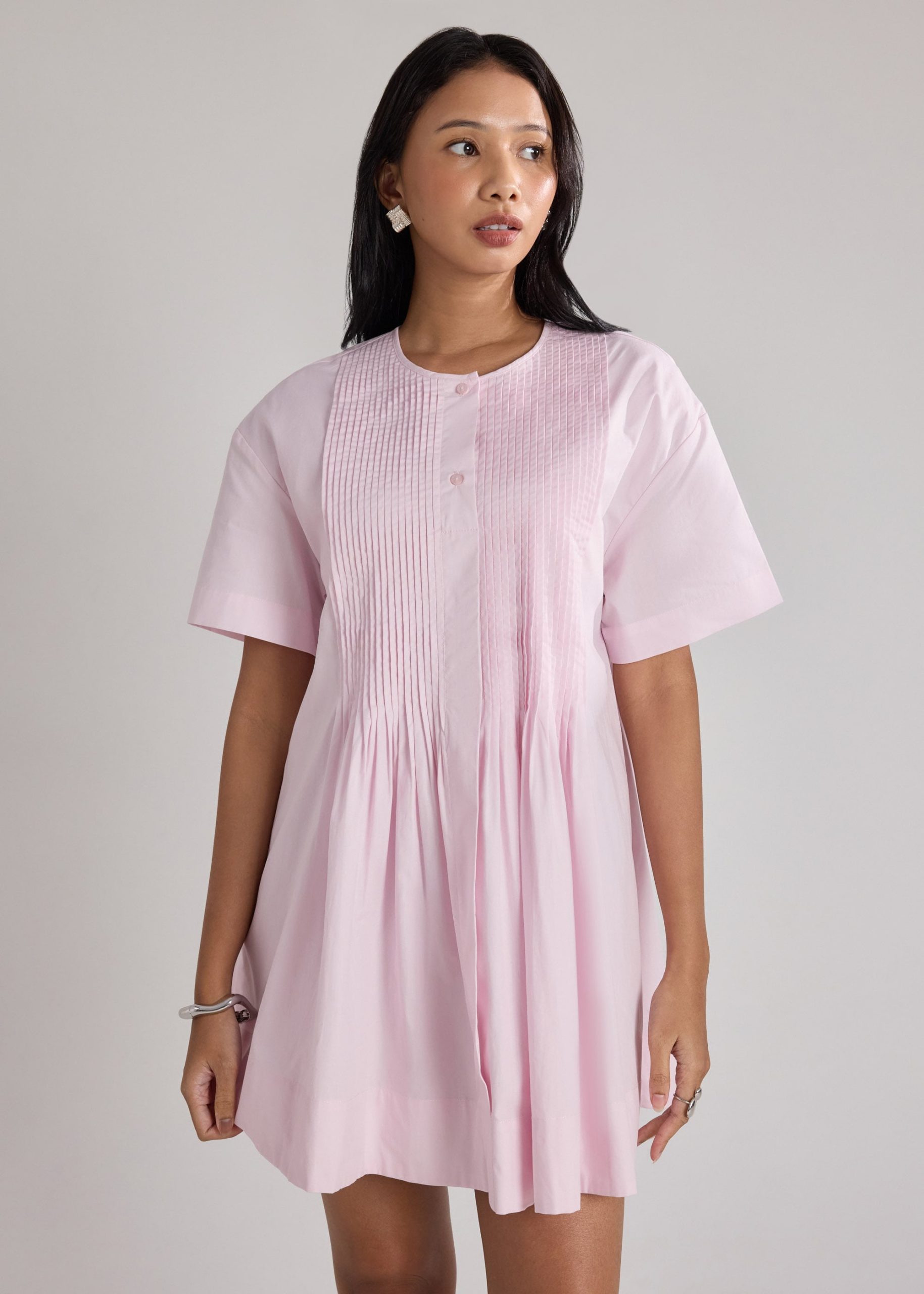 Cotton Pintuck Mini Dress - Image 8