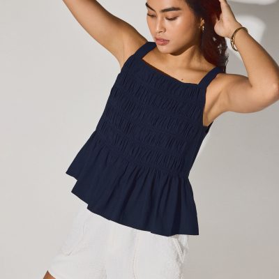 Square Neck Peplum Top