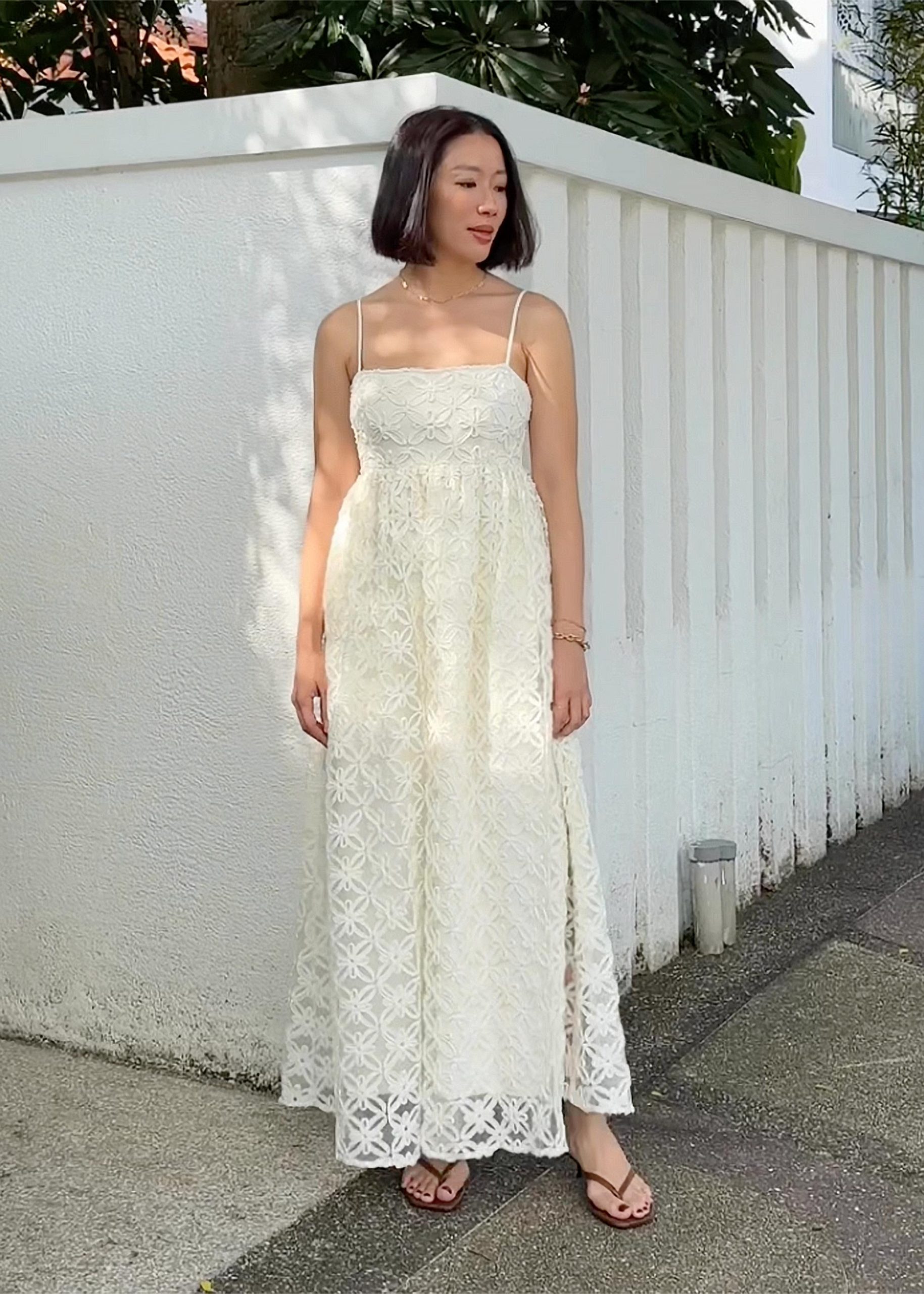 Lace Square Neck Fit & Flare Maxi Dress - Image 7