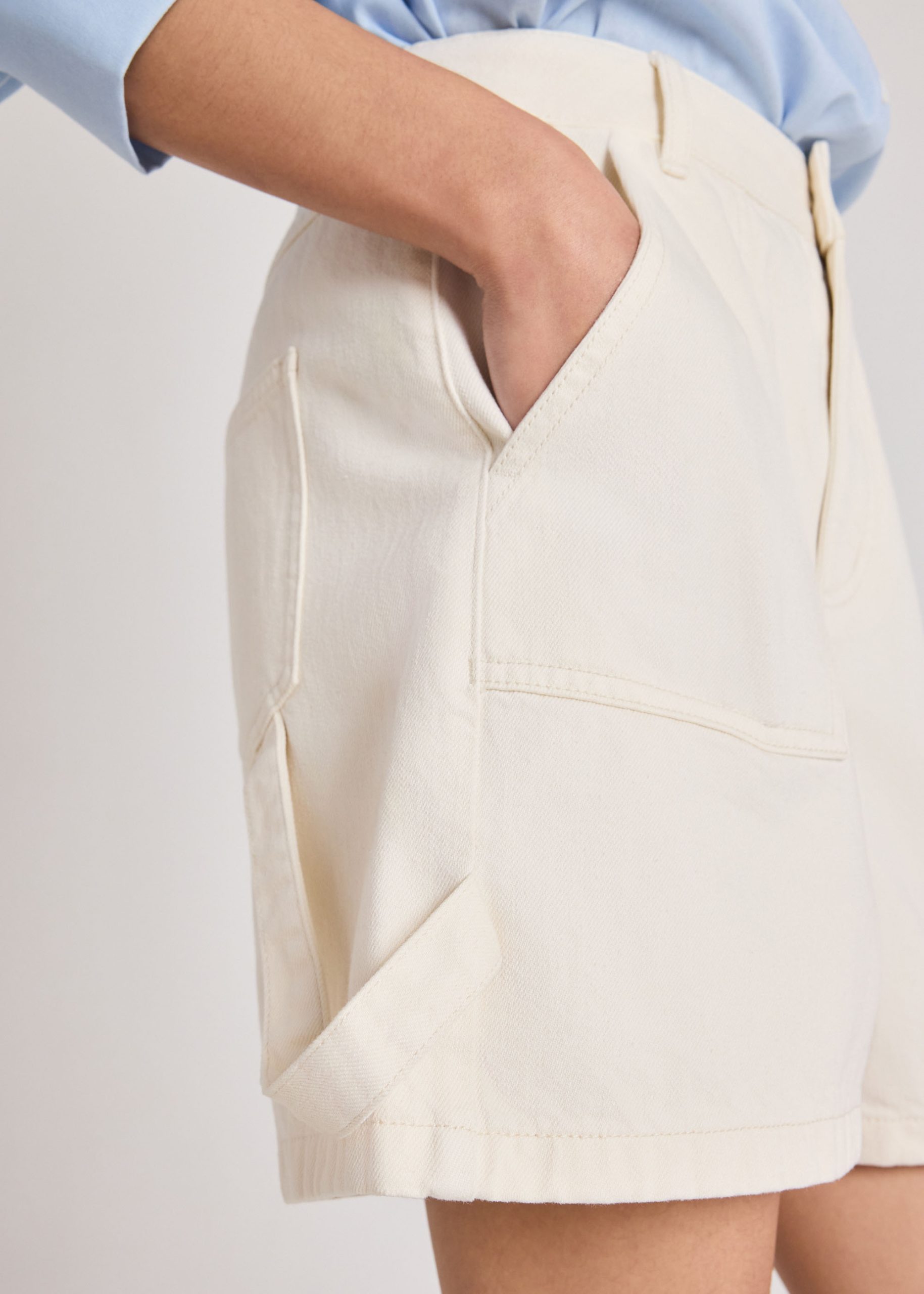 Denim Utility Shorts - Image 5
