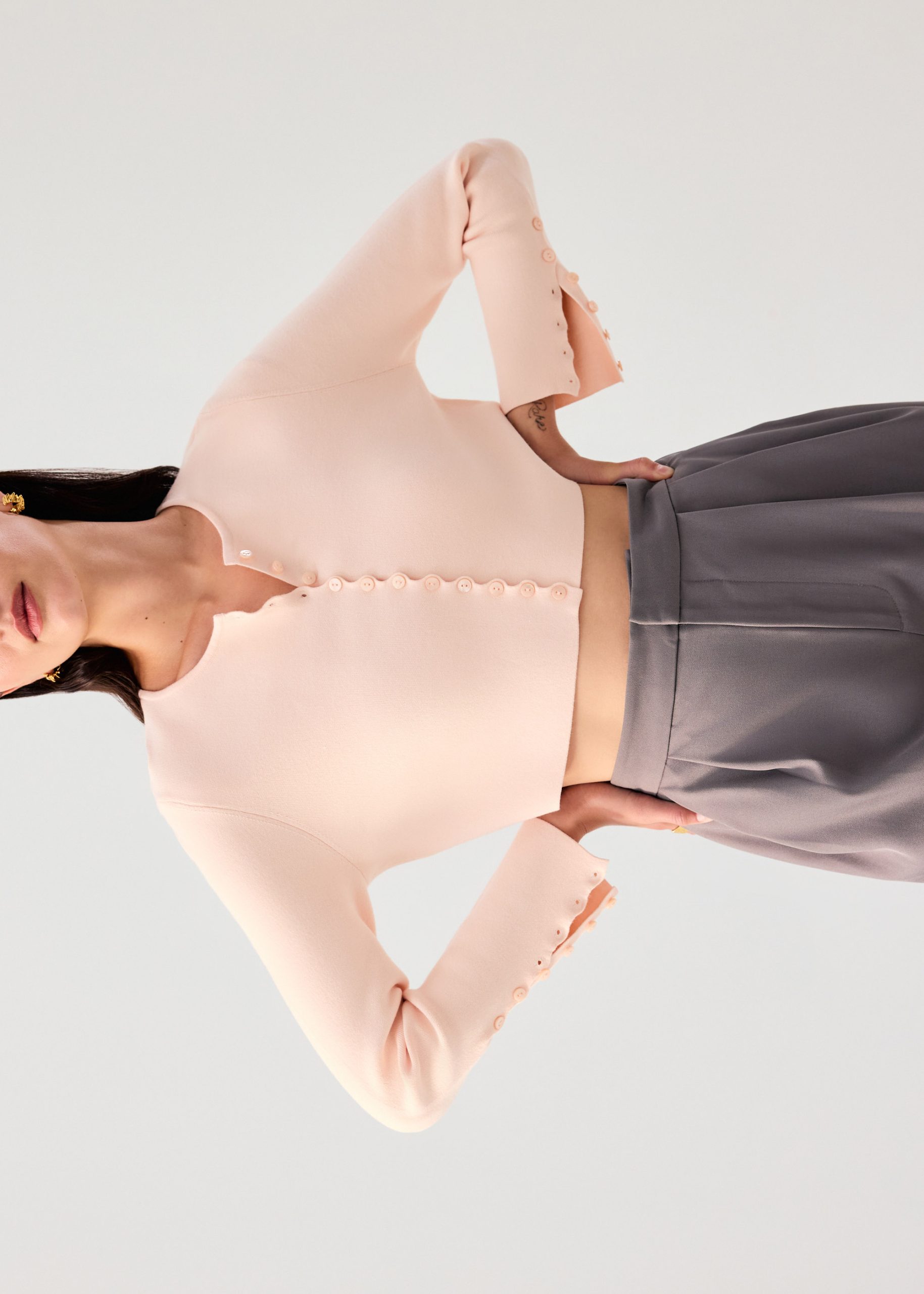 Malee Boxy Knit Scallop Edge Cardigan - Image 14