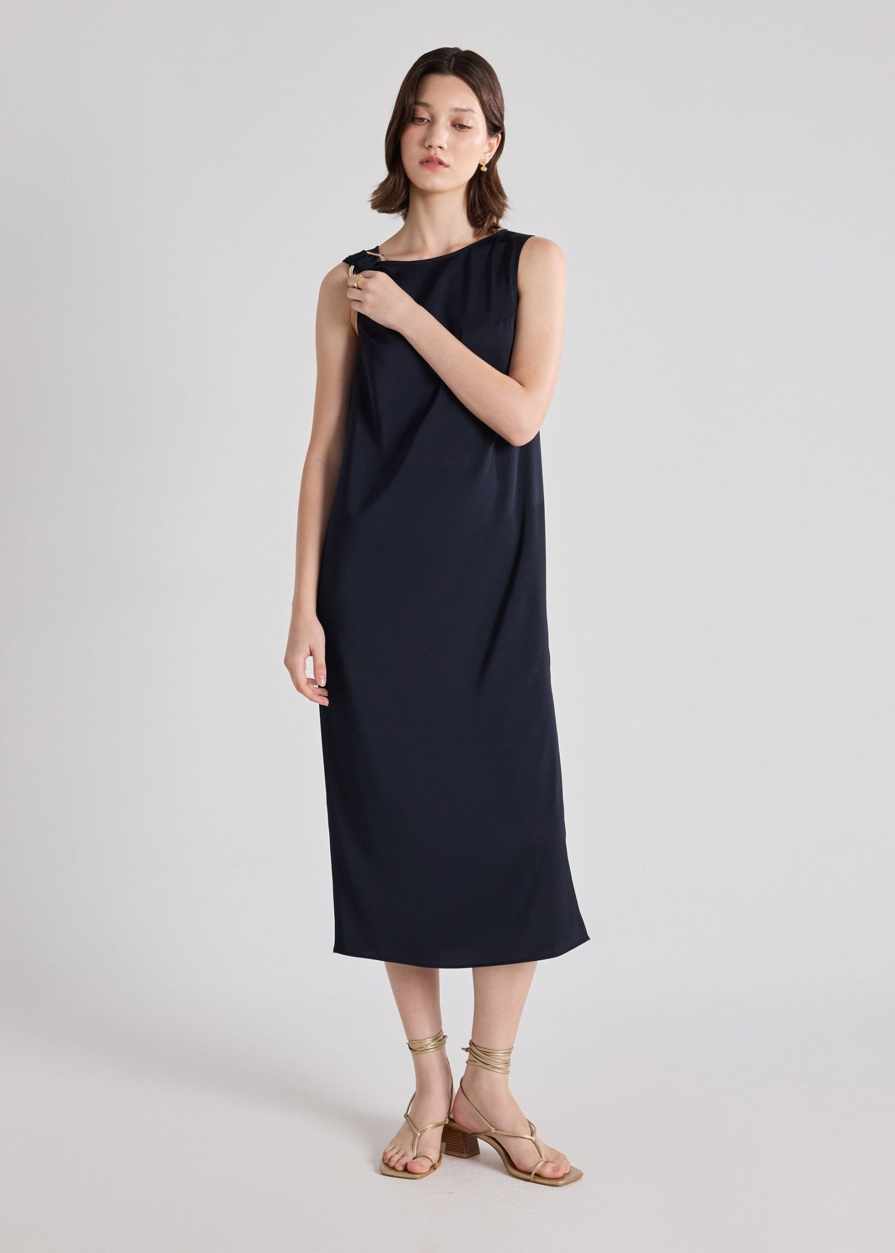 Yuni Satin Column Dress - Image 2