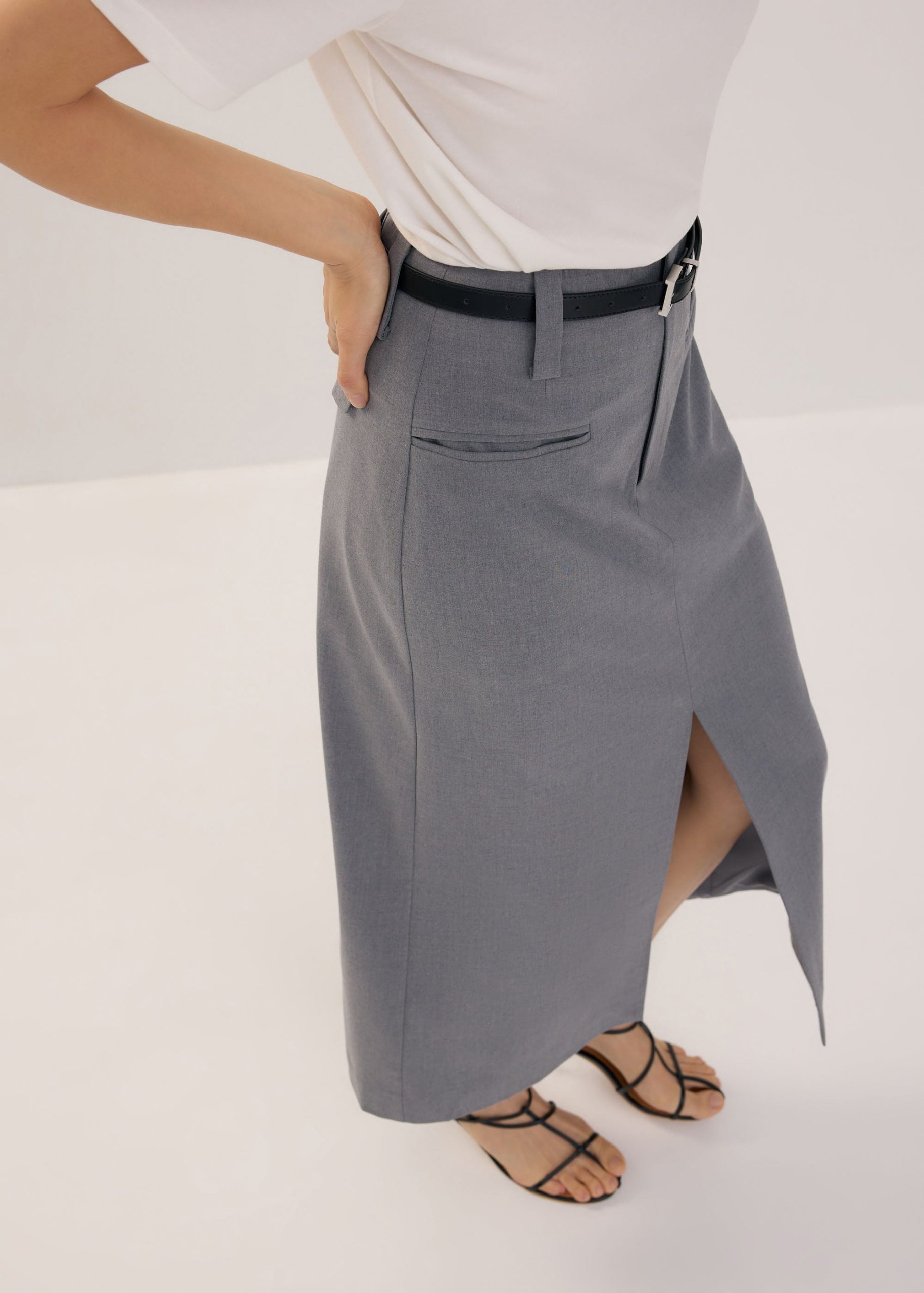 Tailored Column Midaxi Skirt