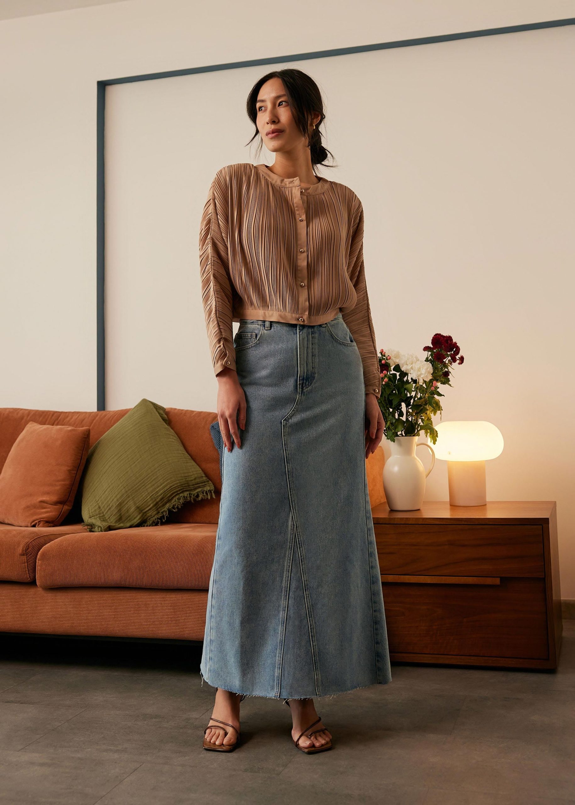 Relaxed Plisse Crop Jacket - Image 13