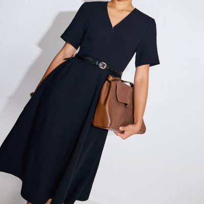 Sofi V-neck Short Sleeve Fit & Flare Midaxi Dress
