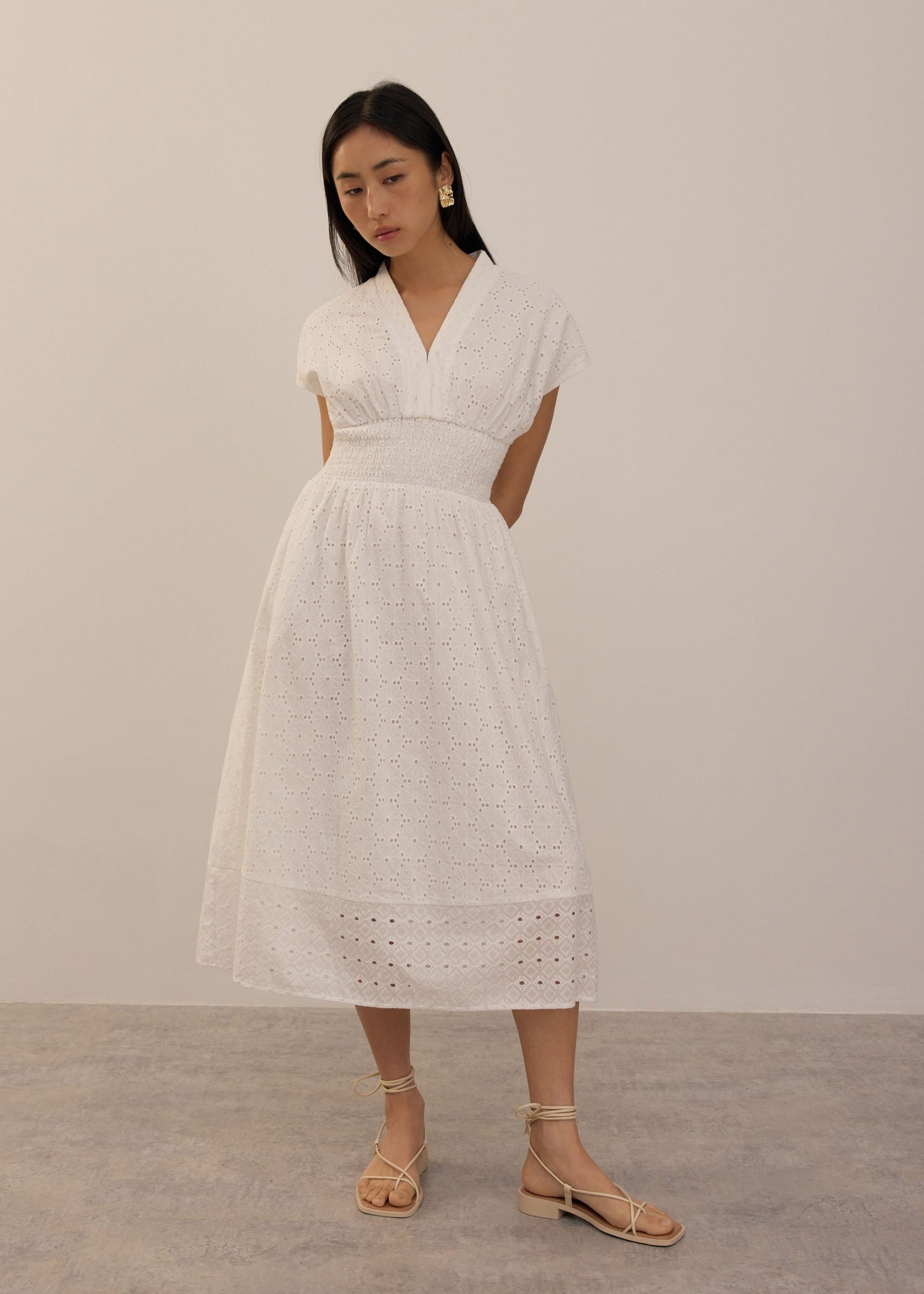 Broderie Fit & Flare Midi Dress - Image 2