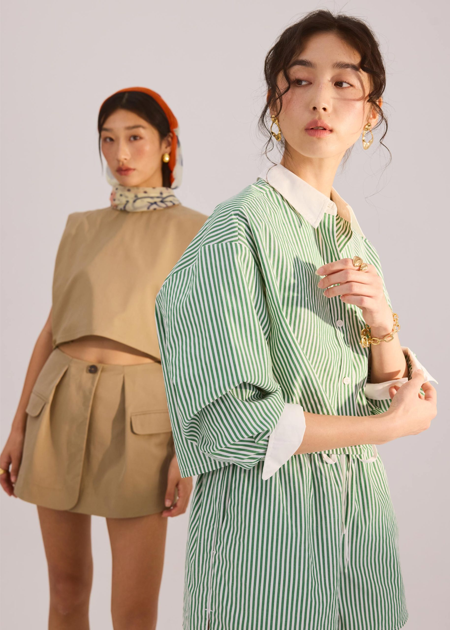 RuchedReady® Striped Cotton Collared Boxy Button Down Top - Image 14