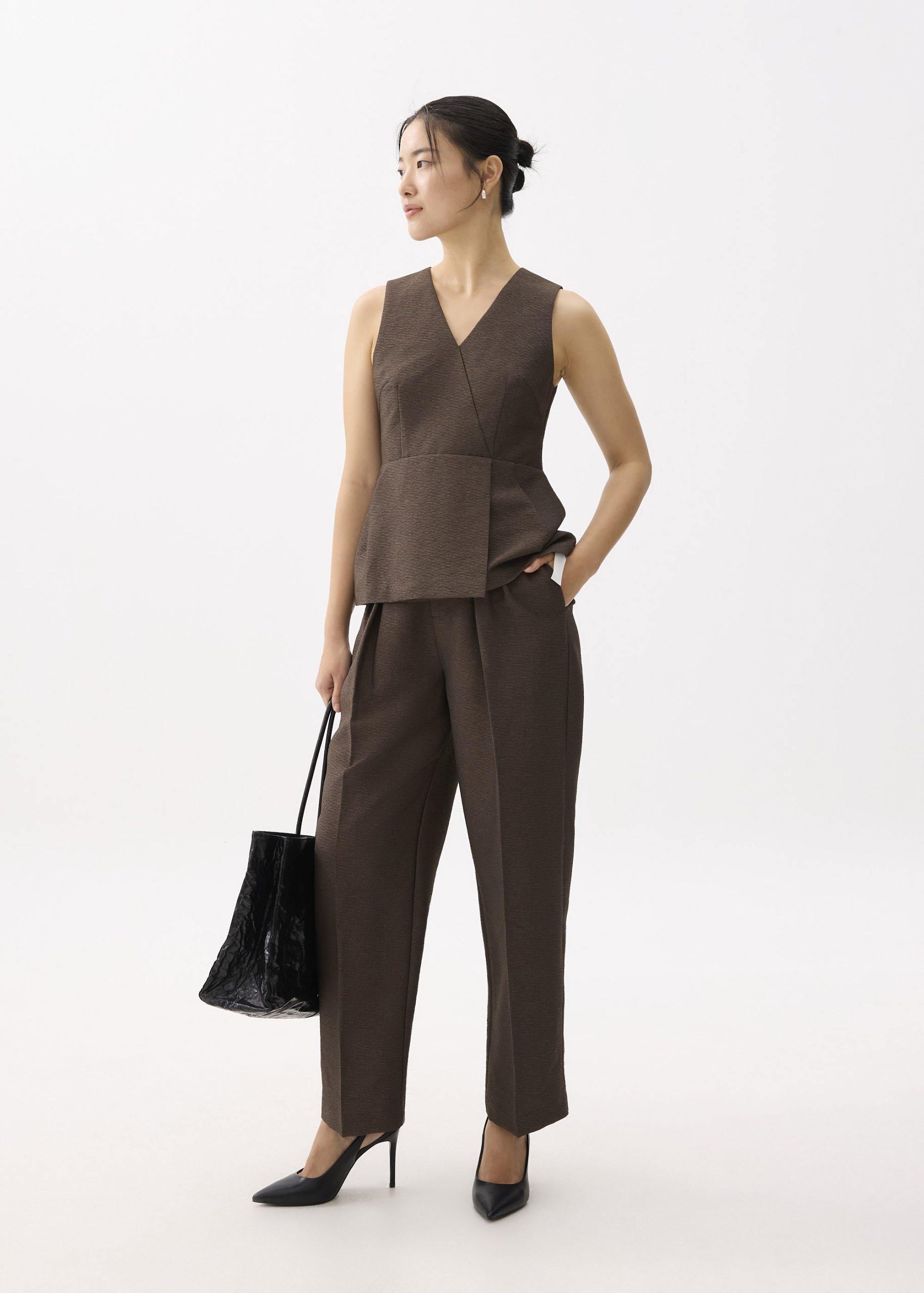 V-neck Peplum Wrap Top - Image 9
