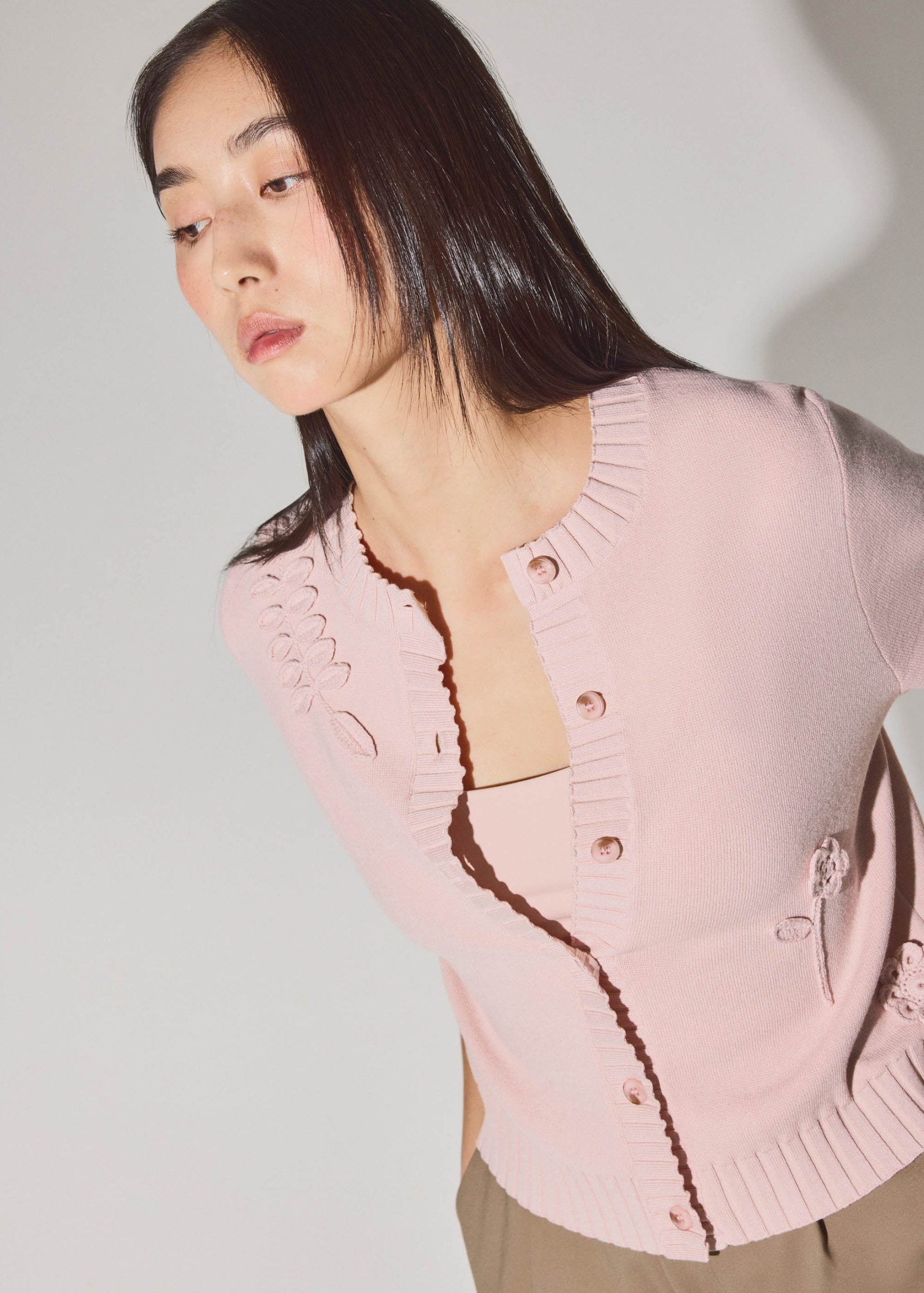 Knit Puff Sleeve Cardigan
