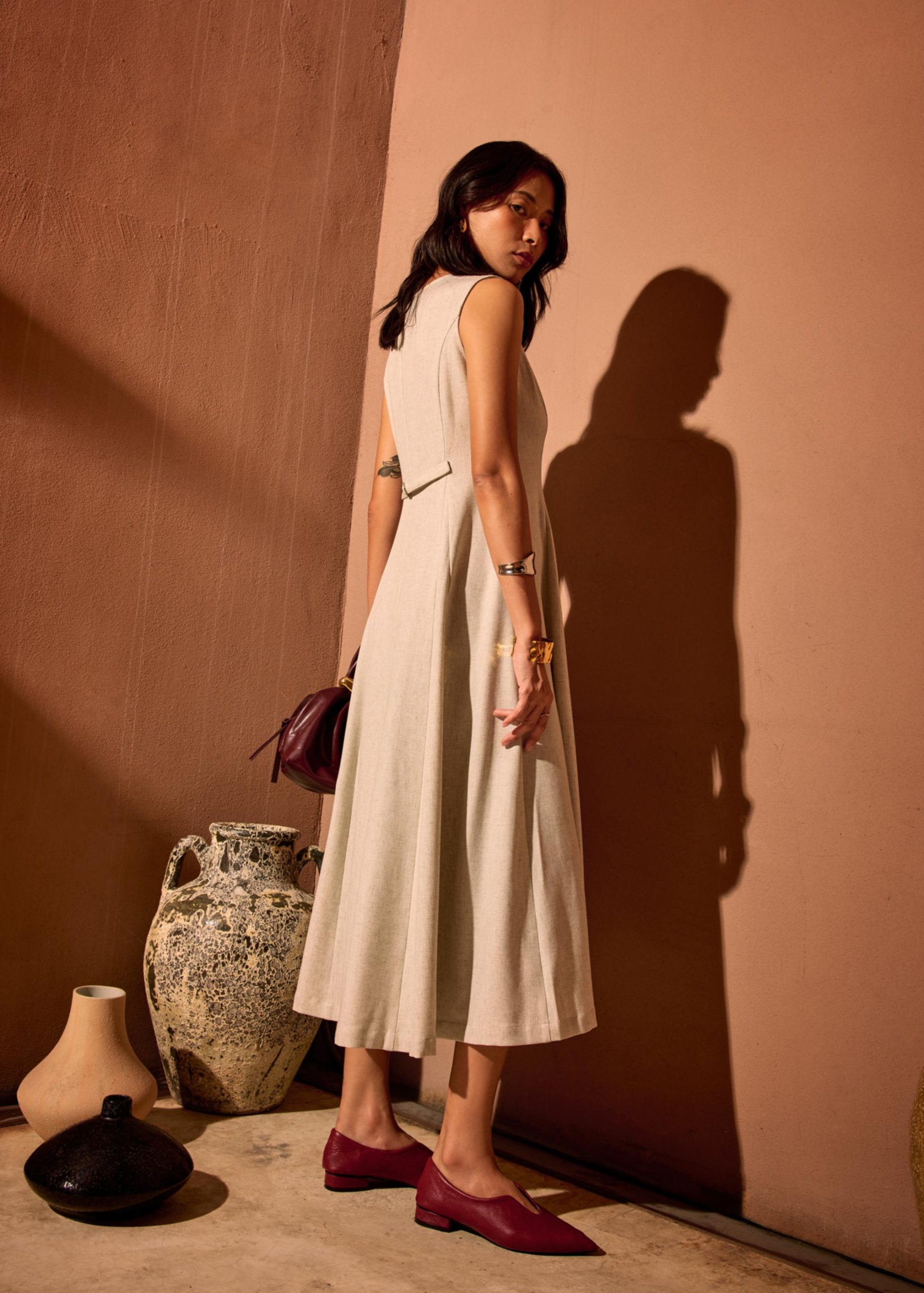 Nurin Panelled Fit & Flare Midaxi Dress - Image 4