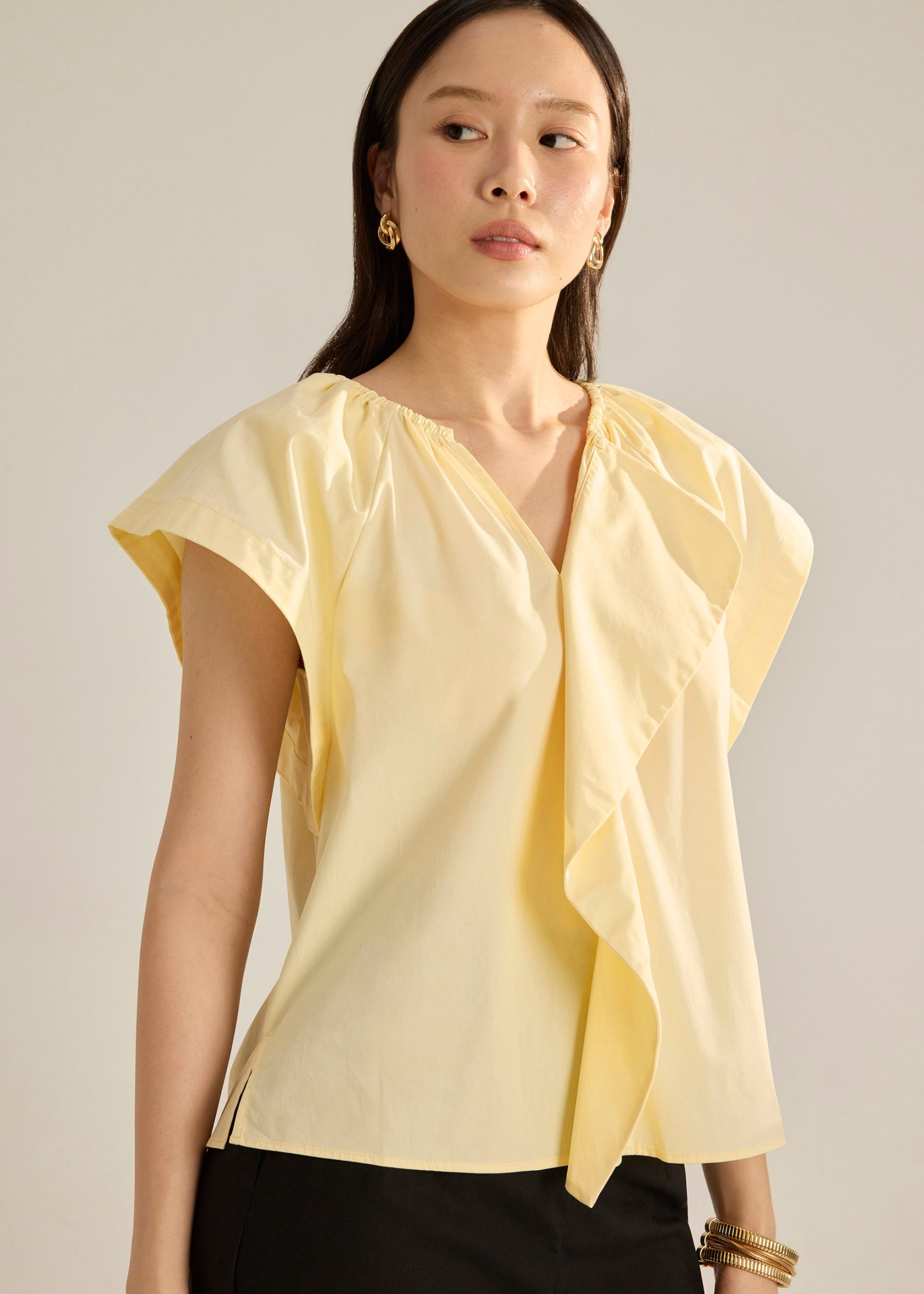 Keiko Cotton Draped Panel Top - Image 13