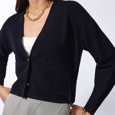 Priya Relaxed Classic Knit V-neck Cardigan