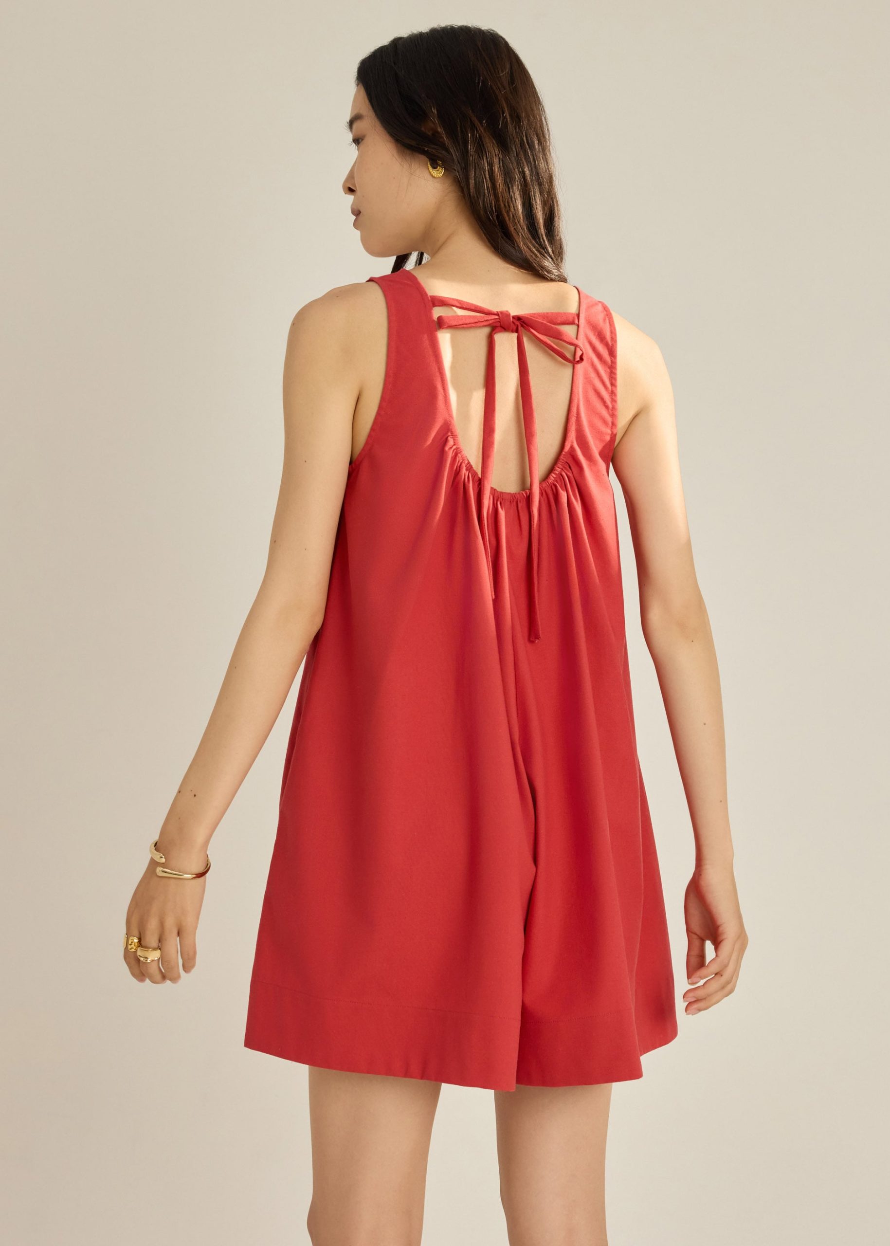 Back Tie A-Line Romper - Image 13