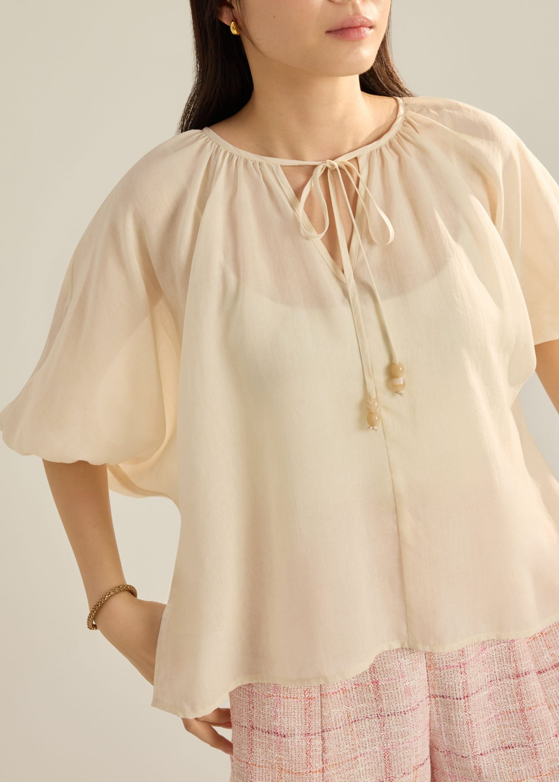 Lyocell Relaxed Front Tie Top - Image 5