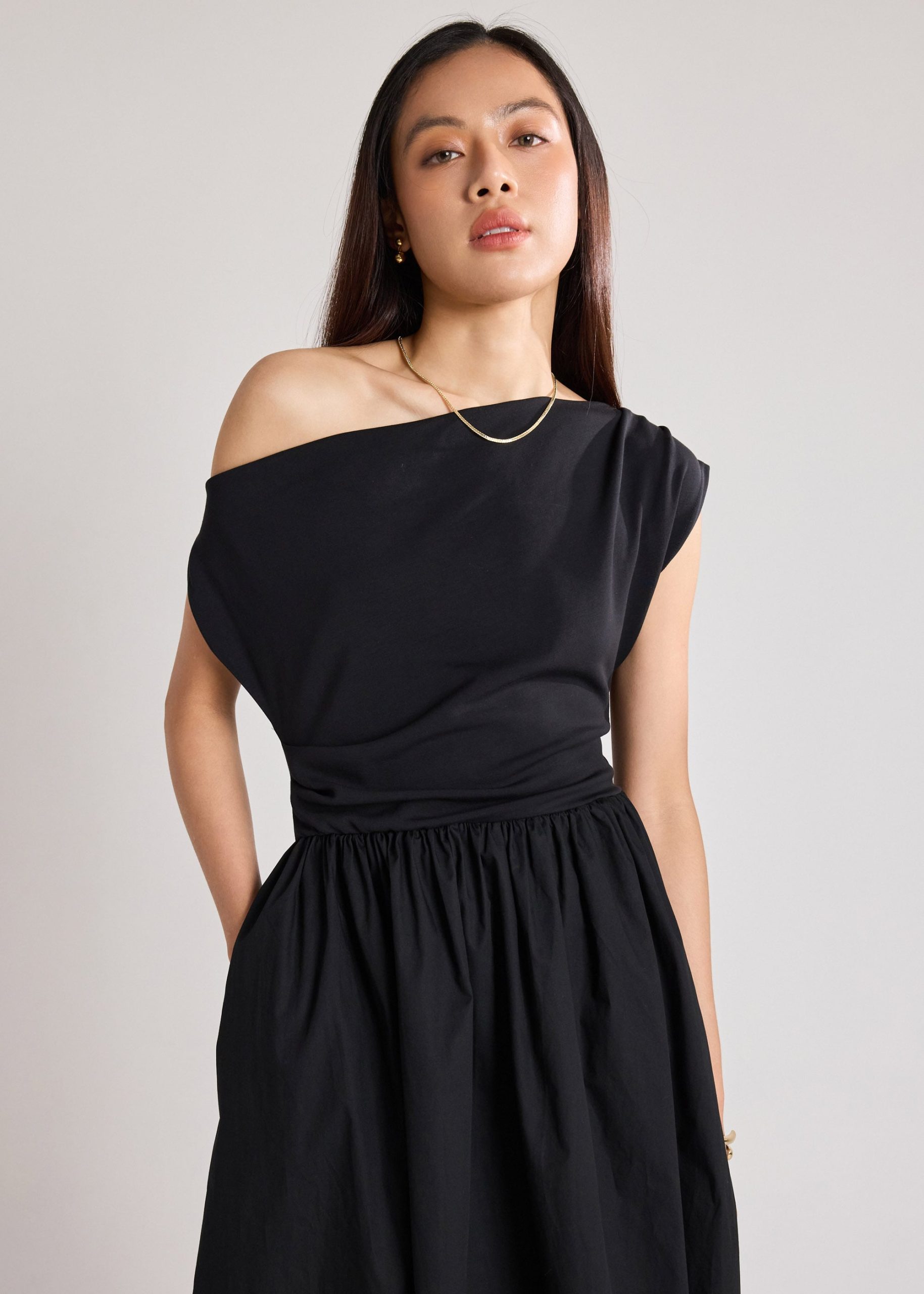Asymmetric Fit & Flare Midaxi Dress - Image 3