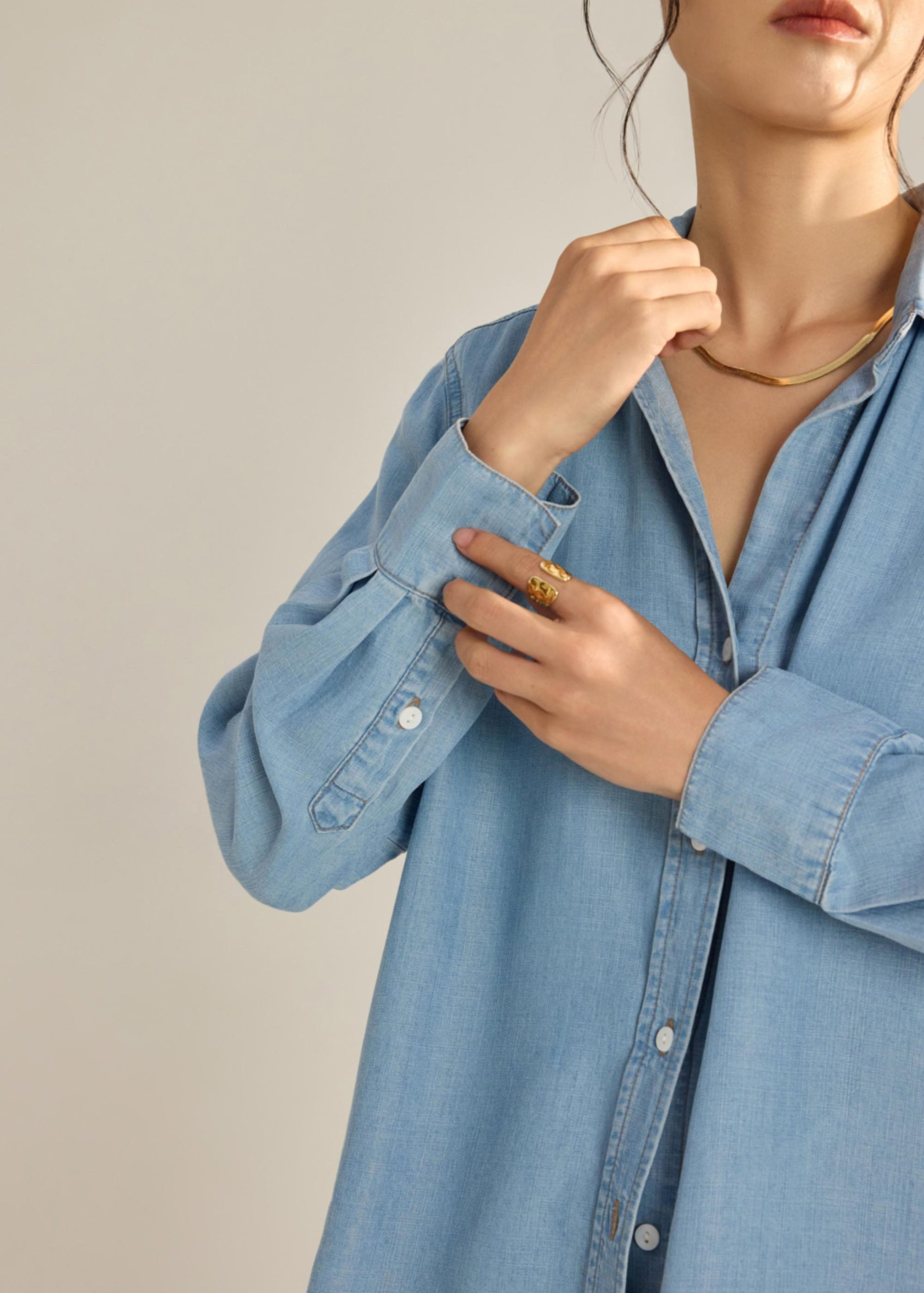 Ayu Lyocell Chambray Relaxed Shirt - Image 6