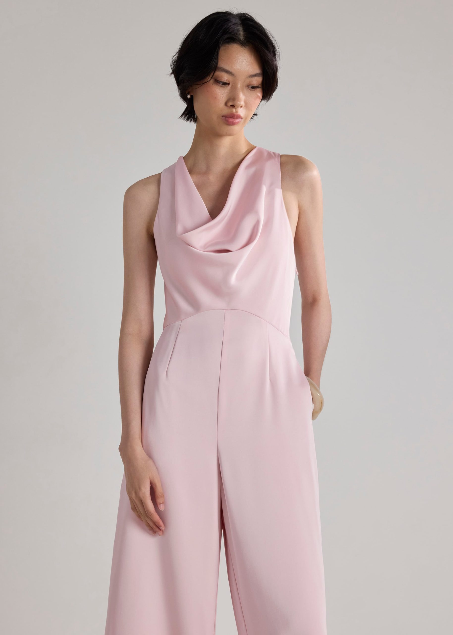 BraFree by LB Satin Cowl Neck Jumpsuit - Image 9