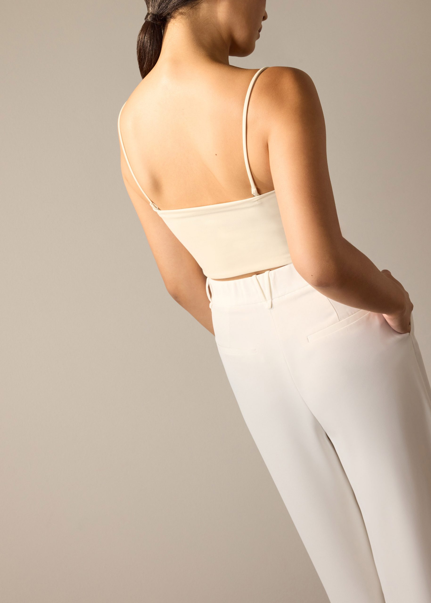 Leggy??Alma Elastic Crepe High Waist Straight Leg Pants - Image 13