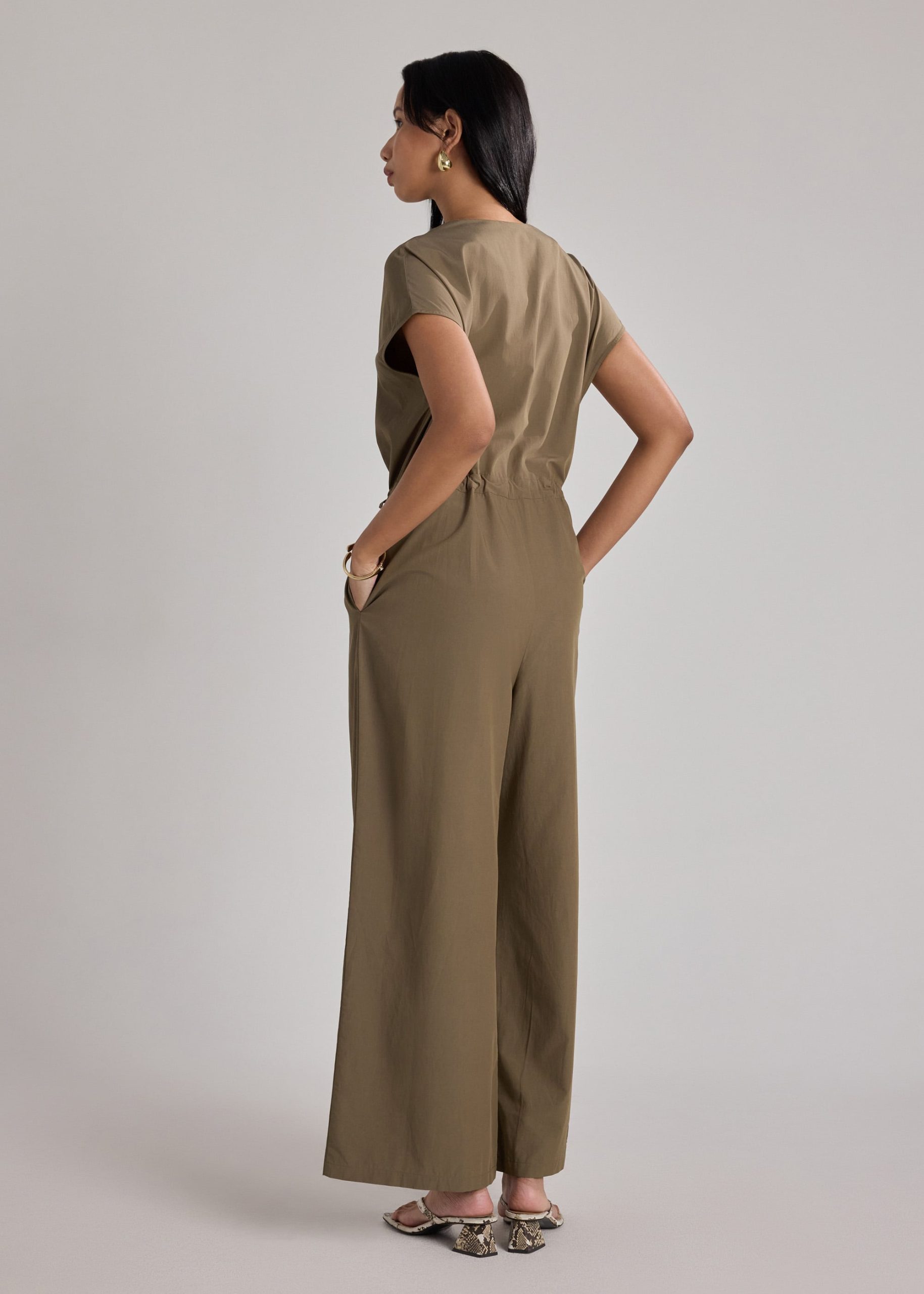 Collared Drawstring Waist Jumpsuit - Image 9