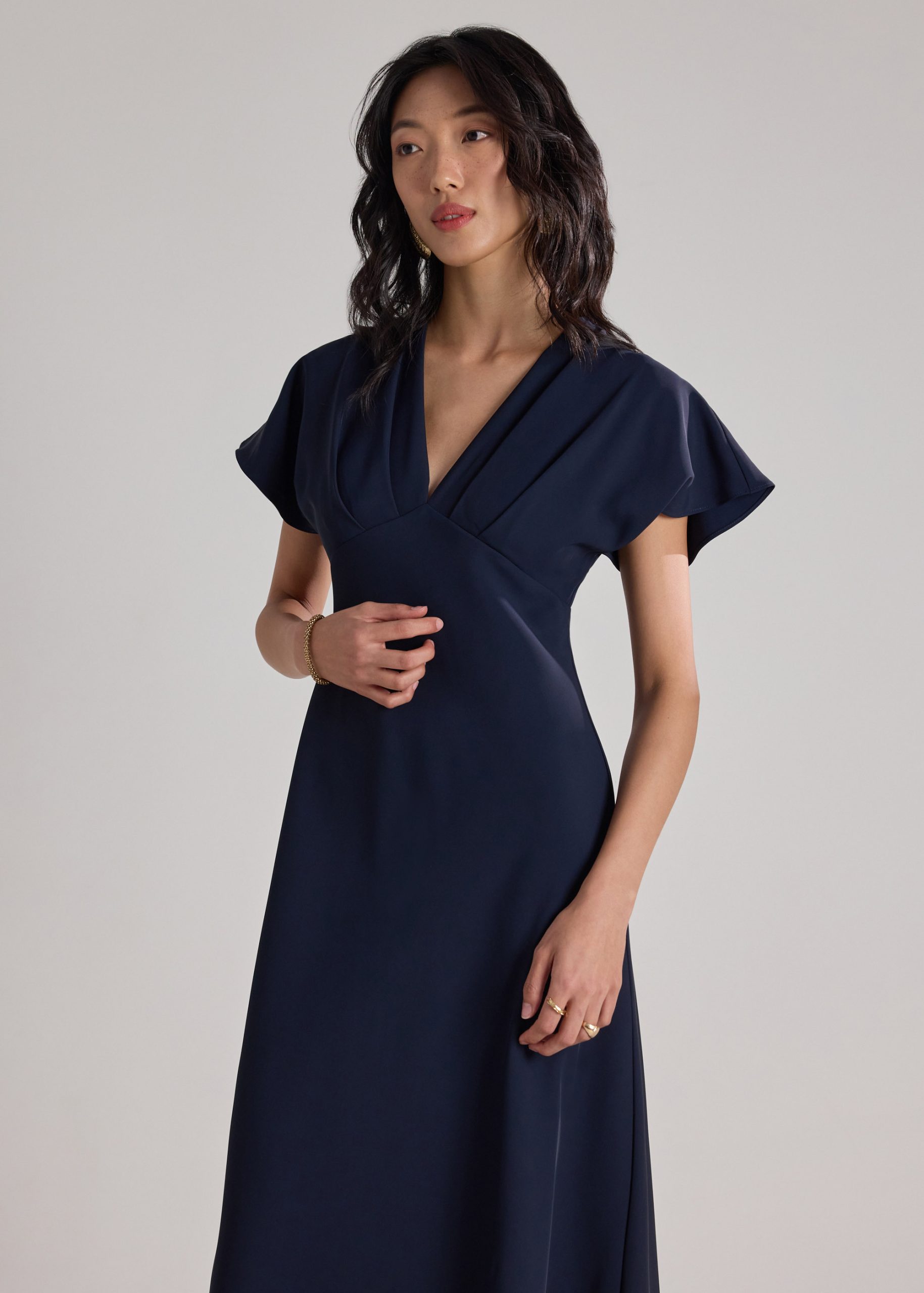 BraFree by LB Crepe Flutter Sleeves Dress - Image 15