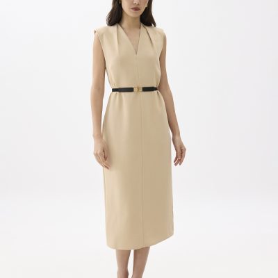 Charlotte V-neck Column Midi Dress