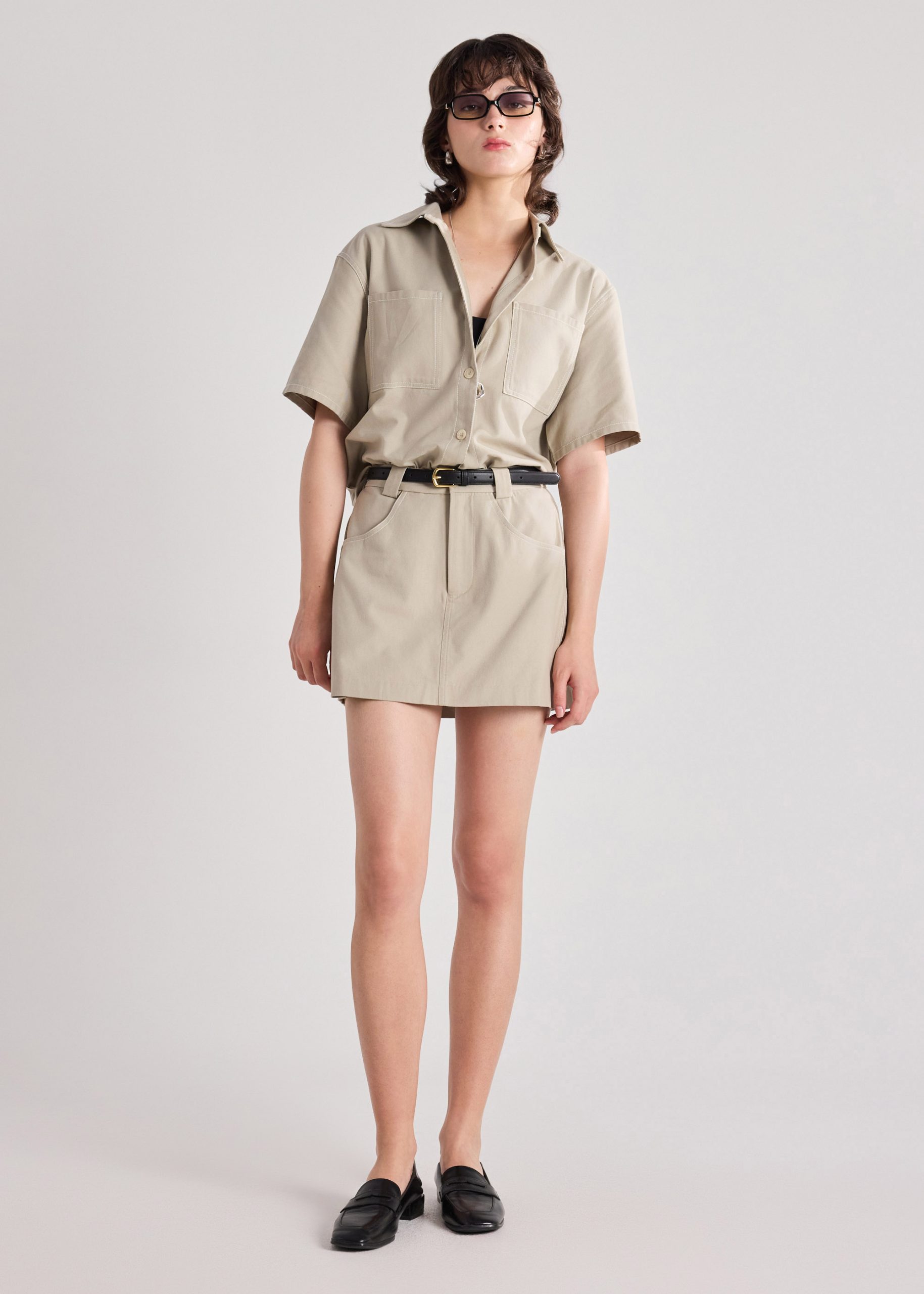 Contrast Stitch Mini Skirt - Image 9