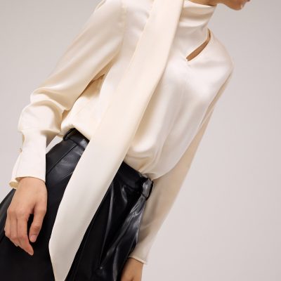 RuchedReady® Yejin Satin Sash Asymmetric Top