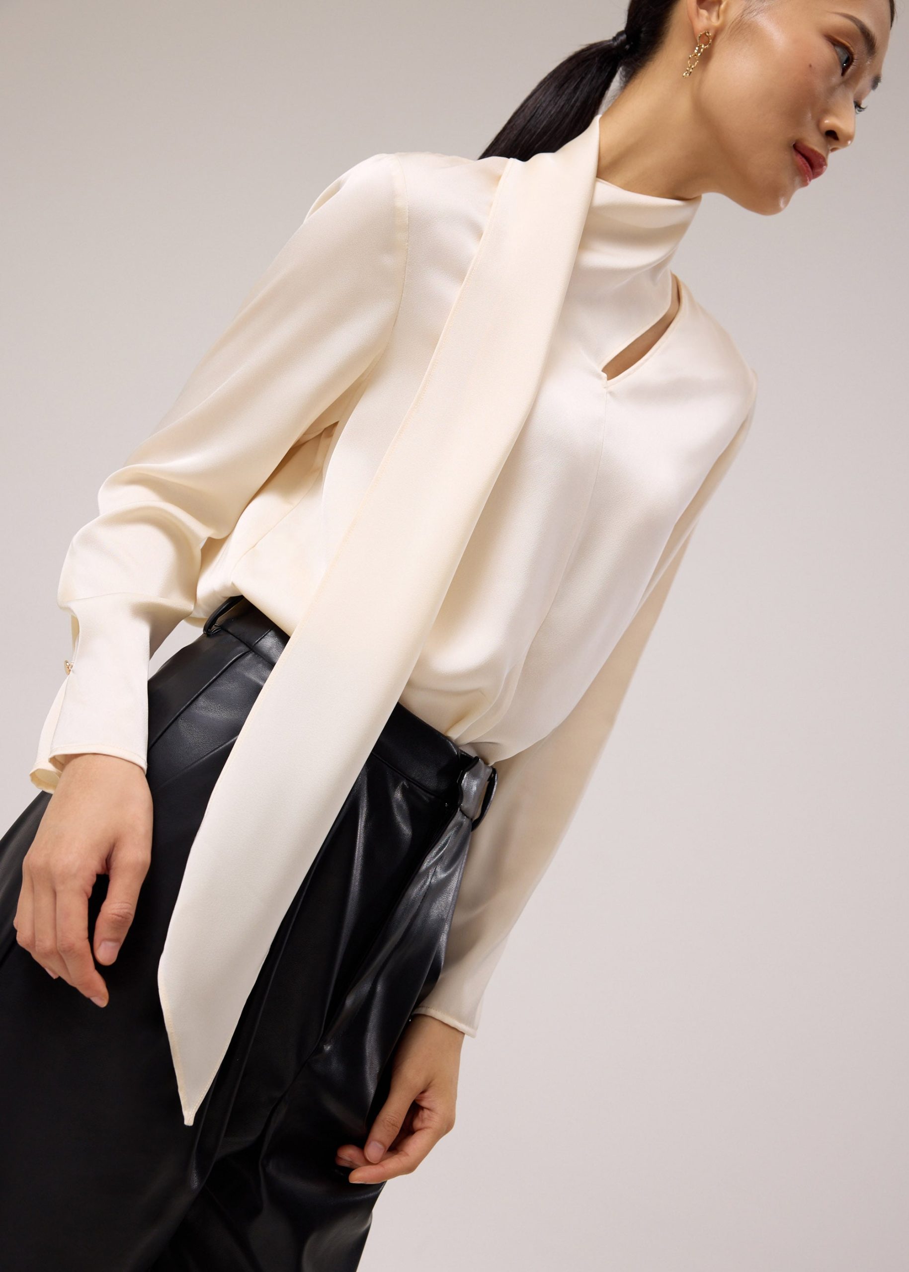 RuchedReady® Yejin Satin Sash Asymmetric Top