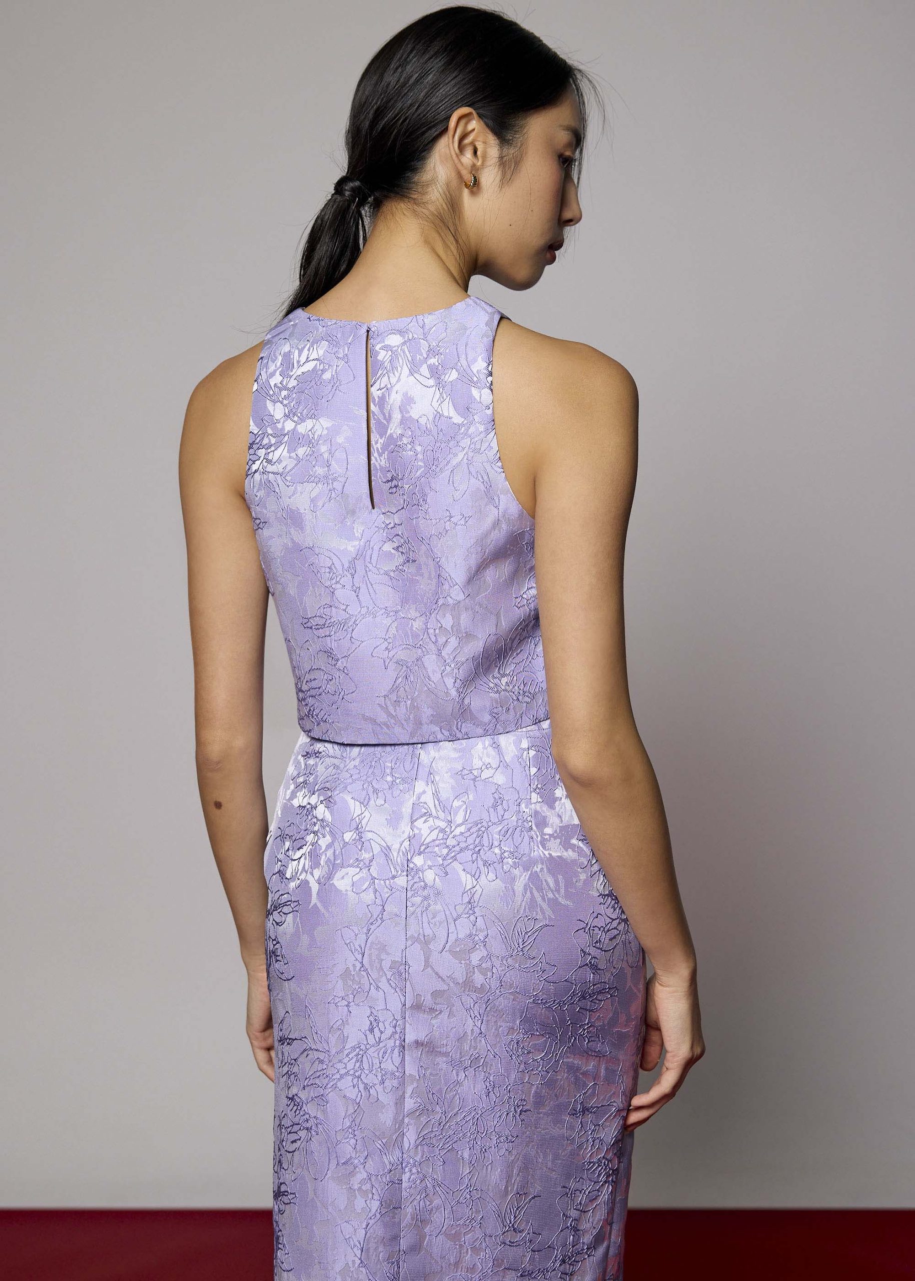 Brocade Round Neck Crop Tank Top - Image 10