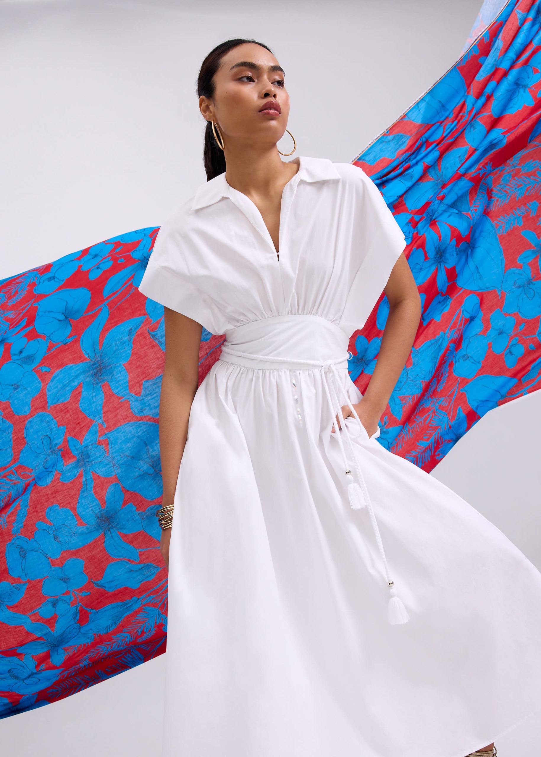 Dahlia Poplin Fit & Flare Midaxi Dress