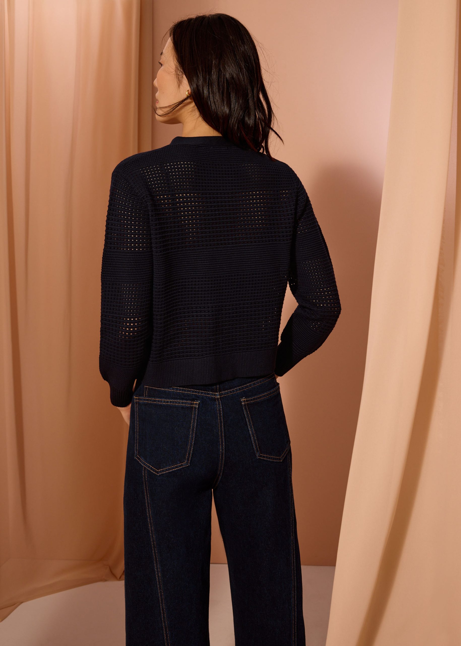 Relaxed Pointelle Knit Cardigan - Image 12