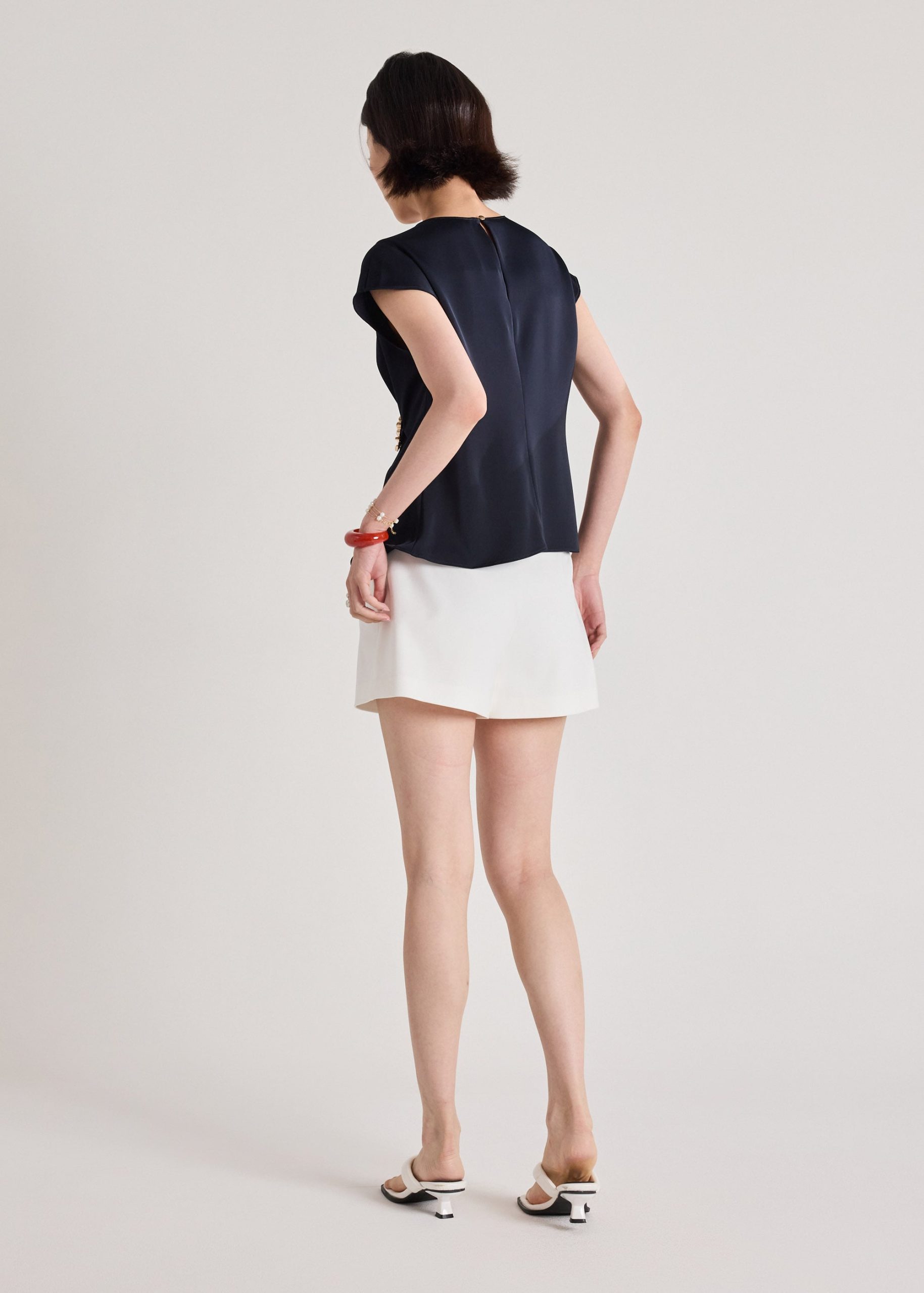 Alina Satin Top With Brooch - Image 8