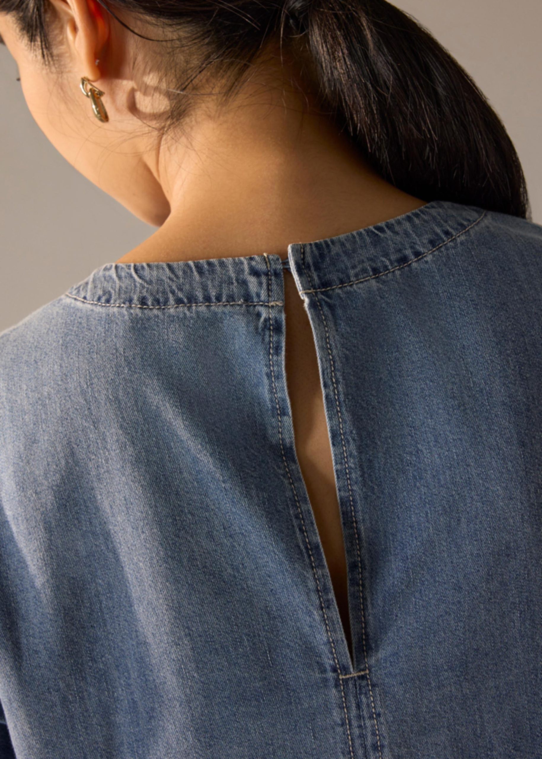 Denim Boxy Shell Top - Image 9