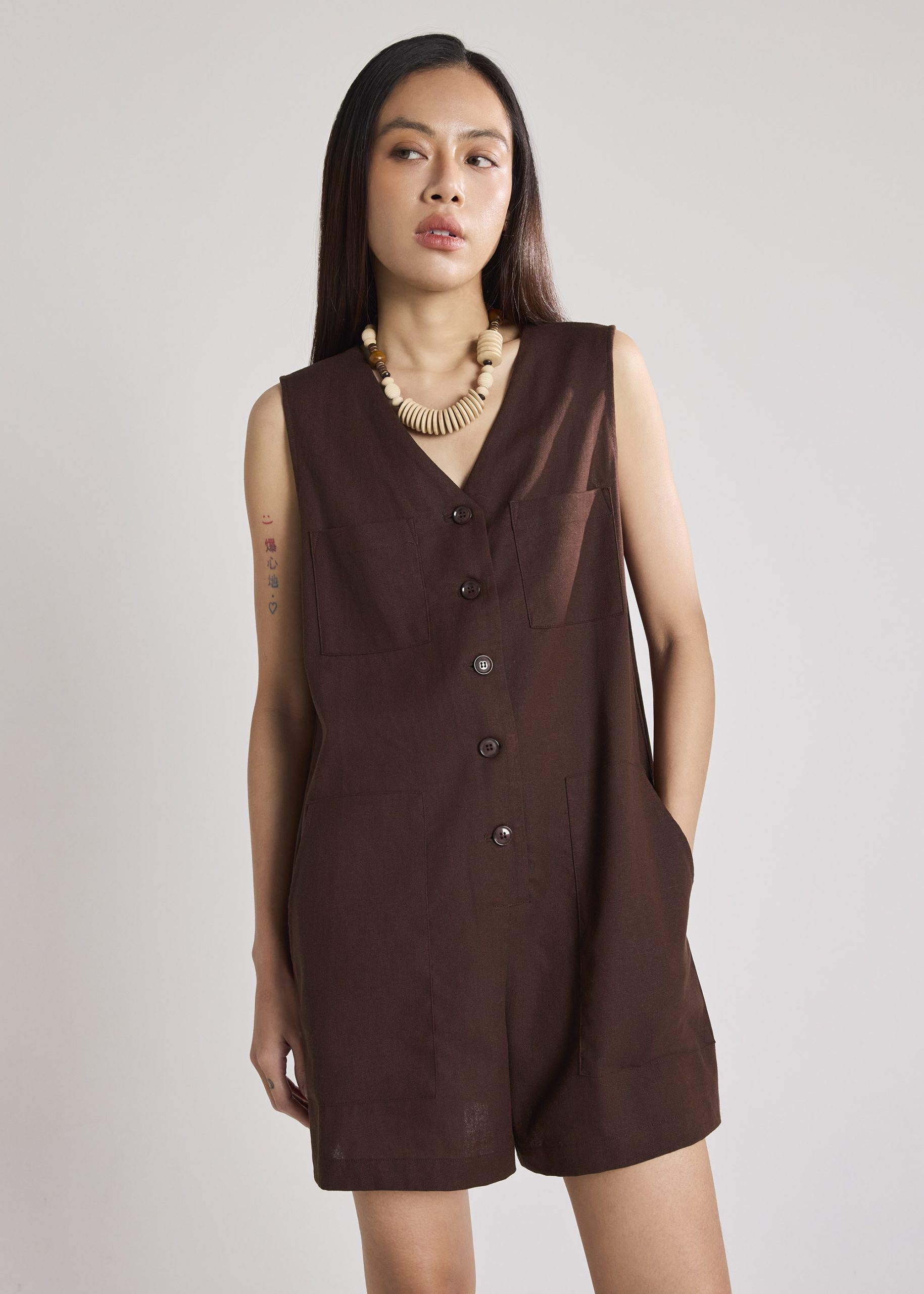 Patch Pocket Romper - Image 3
