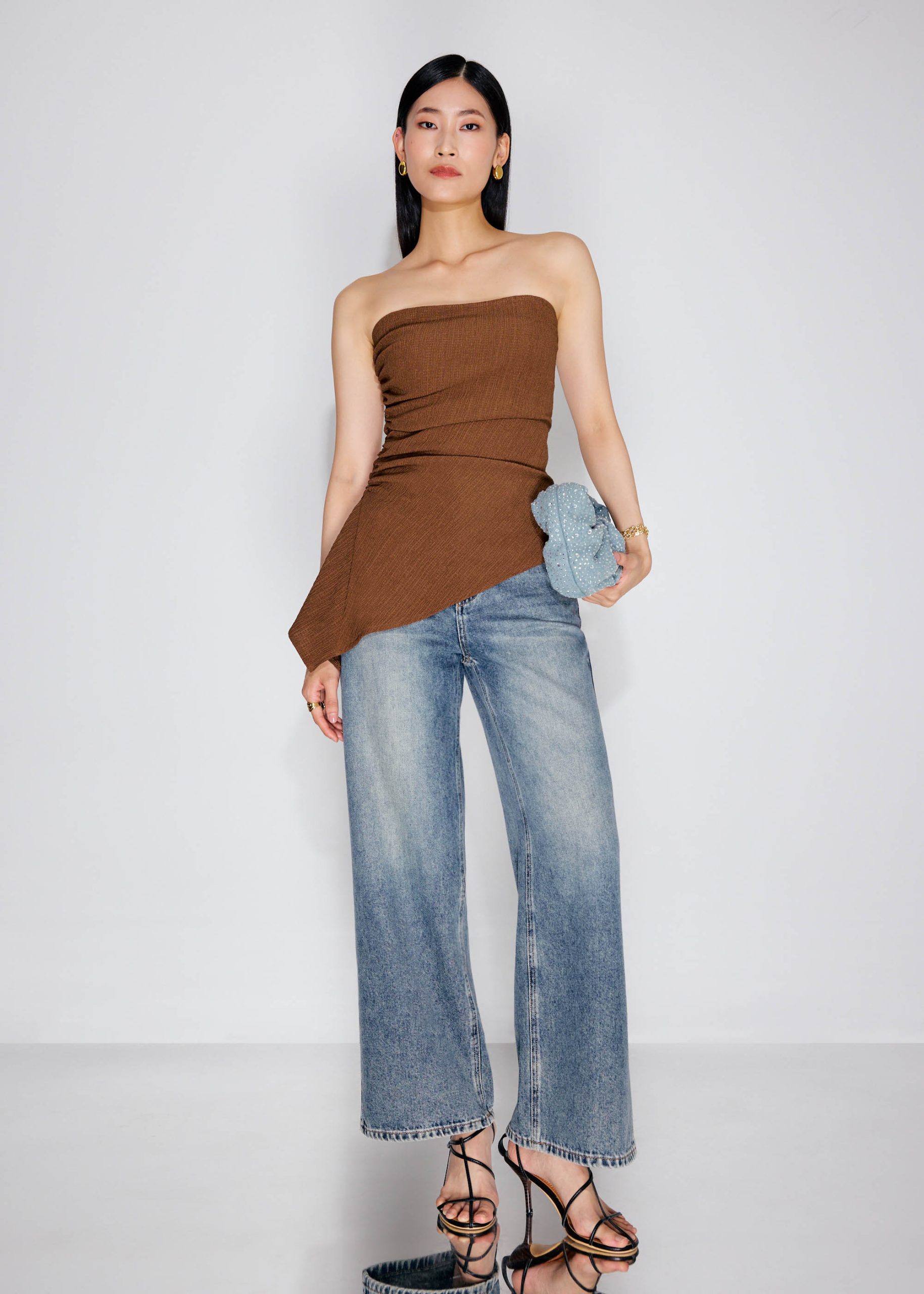 BraFree by LB Textured Asymmetric Hem Tube Top - Image 11