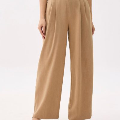 Leggy??Mayumi Elastic Pleated Wide Leg Pants