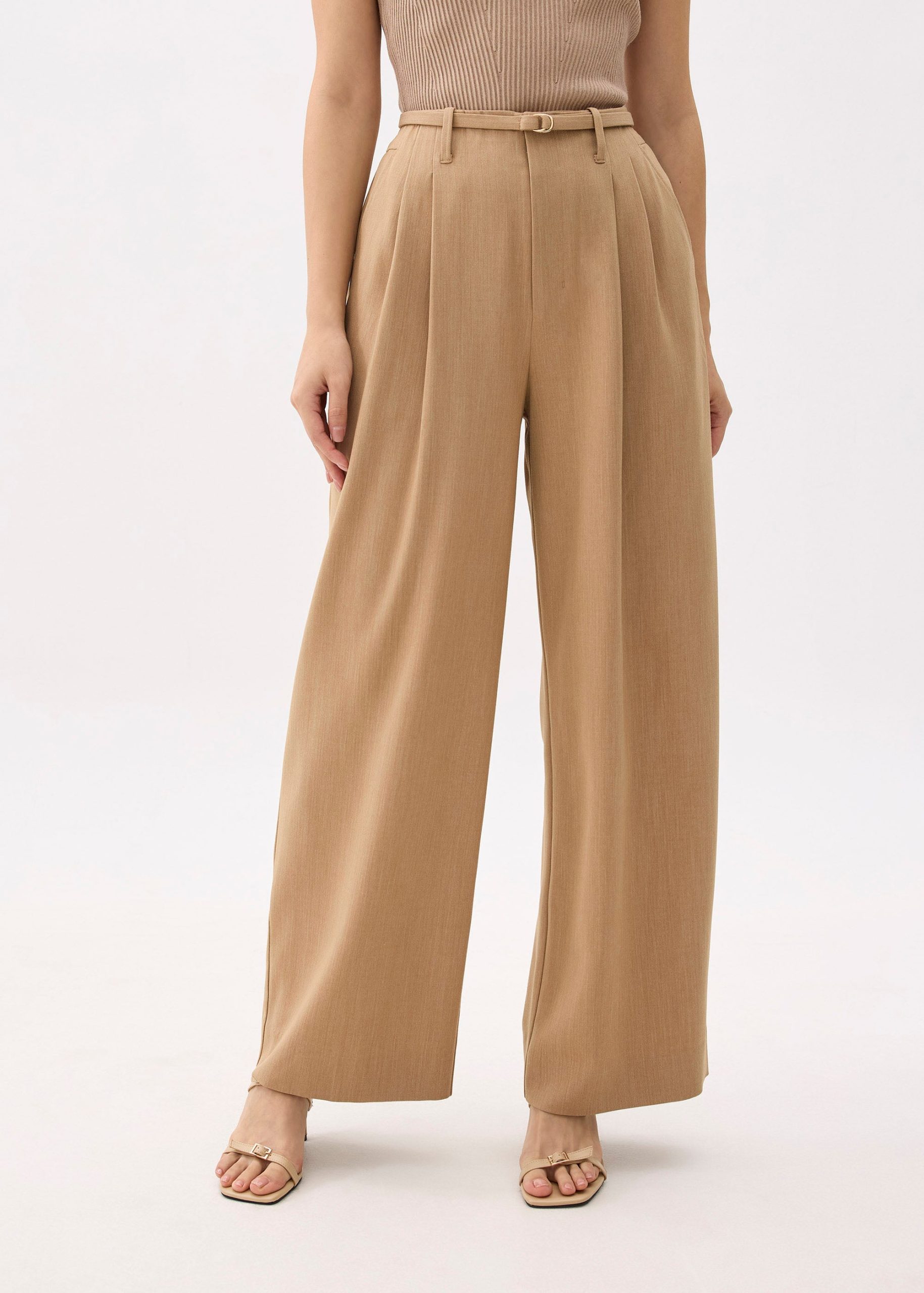 Leggy??Mayumi Elastic Pleated Wide Leg Pants