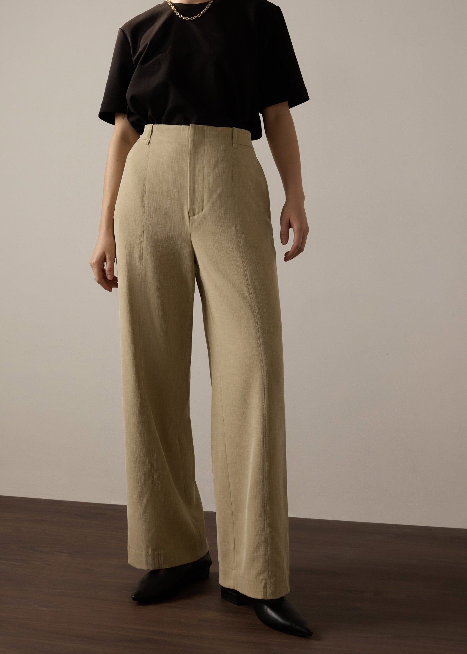 PETITE Leggy??Pia Adjustable Hem Elastic Melange Straight Leg Pants - Image 18