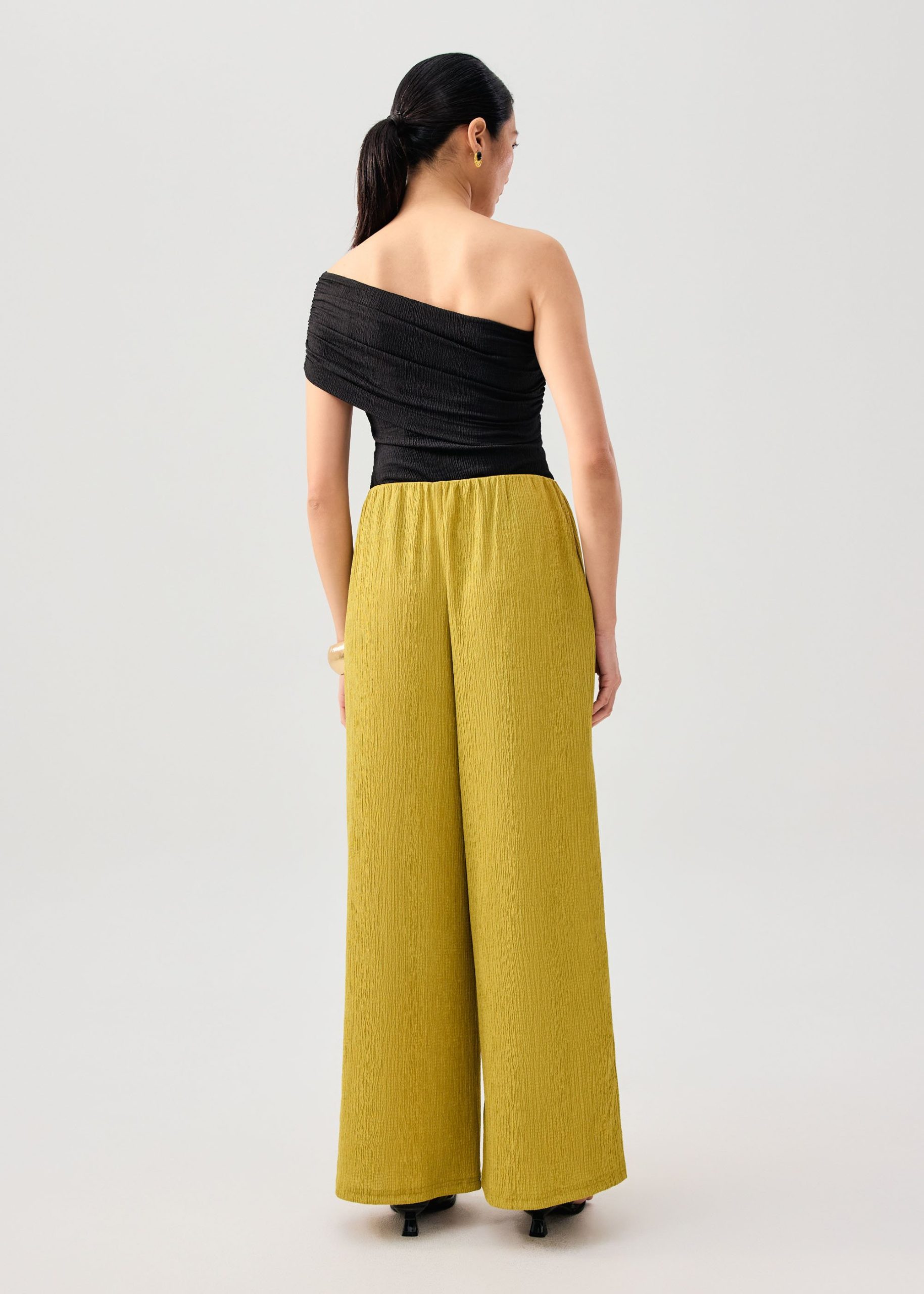 Elastic Crinkled Jersey Wide Leg Pants - Image 19