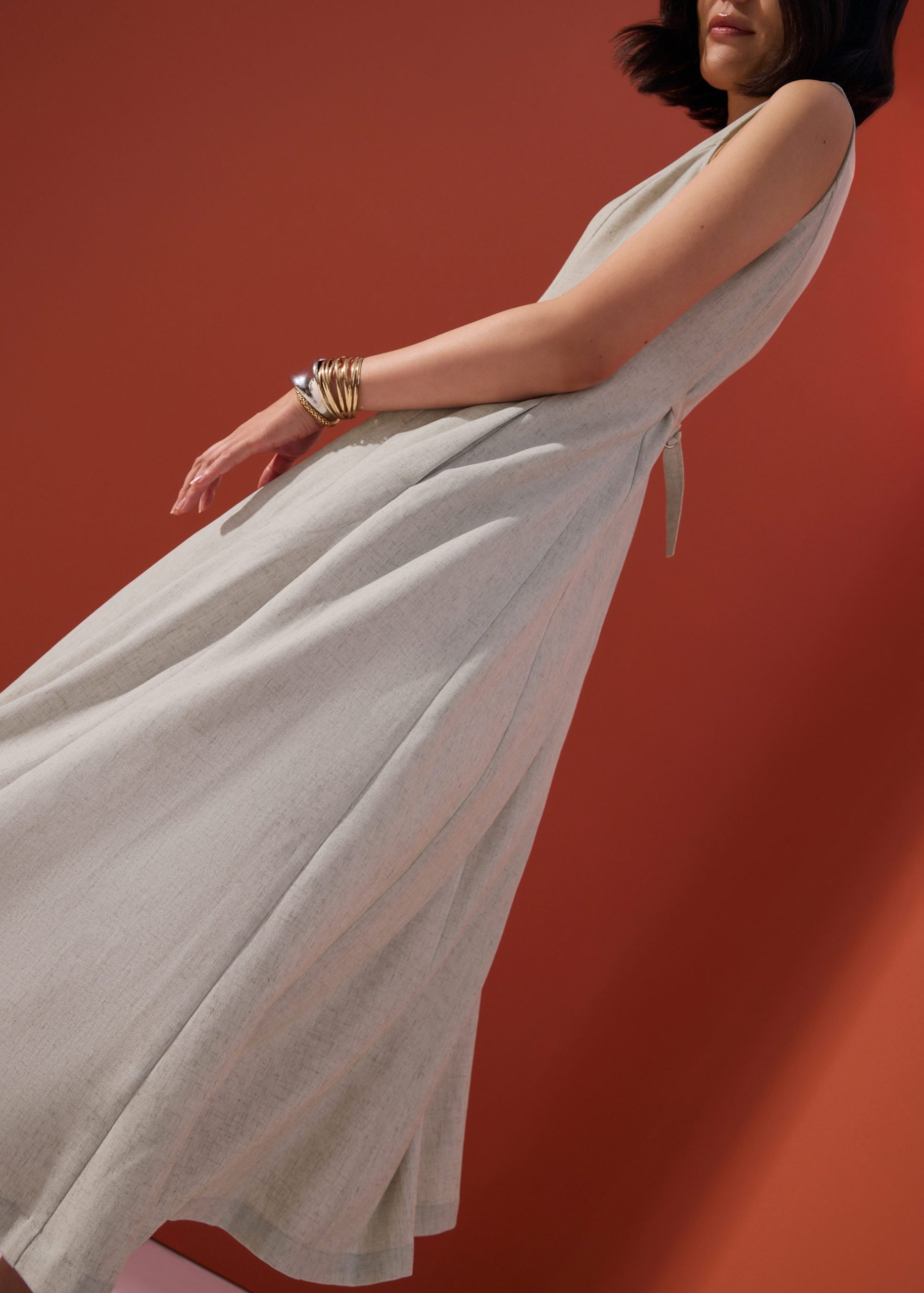 Nurin Panelled Fit & Flare Midaxi Dress - Image 2