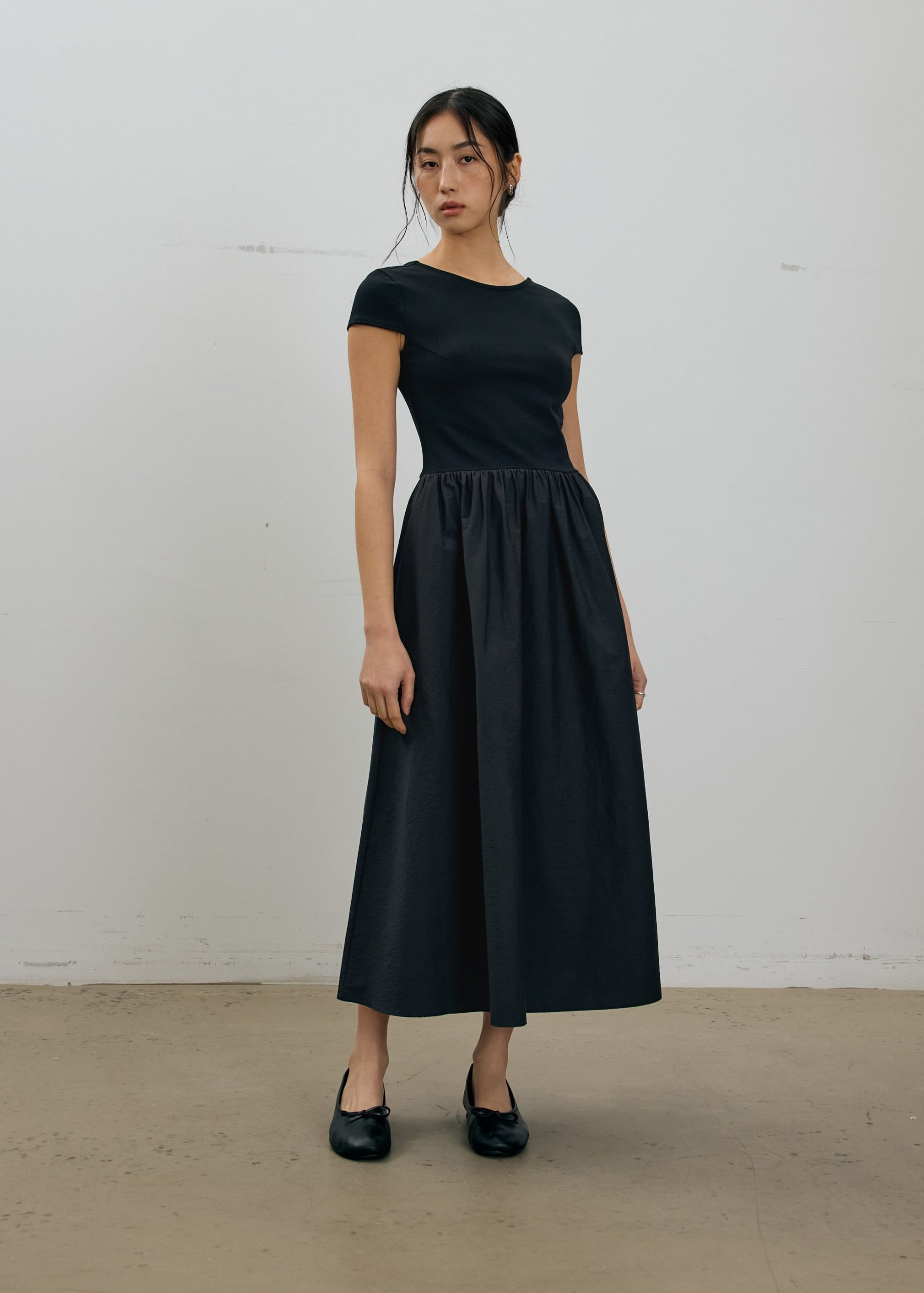 Round Neck Fit & Flare Midaxi Dress