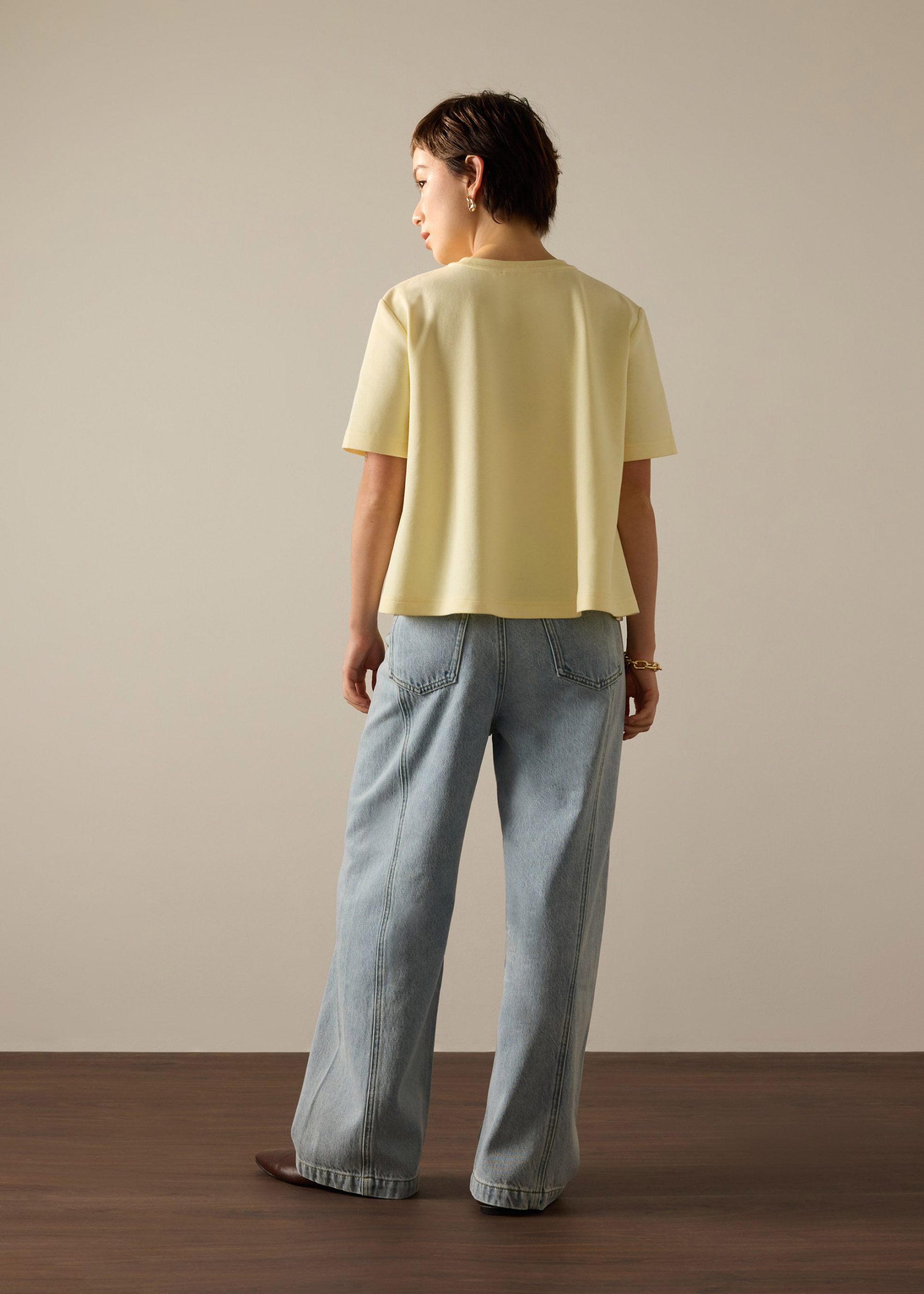 Billie Neoprene Round Neck Trapeze Tee - Image 18