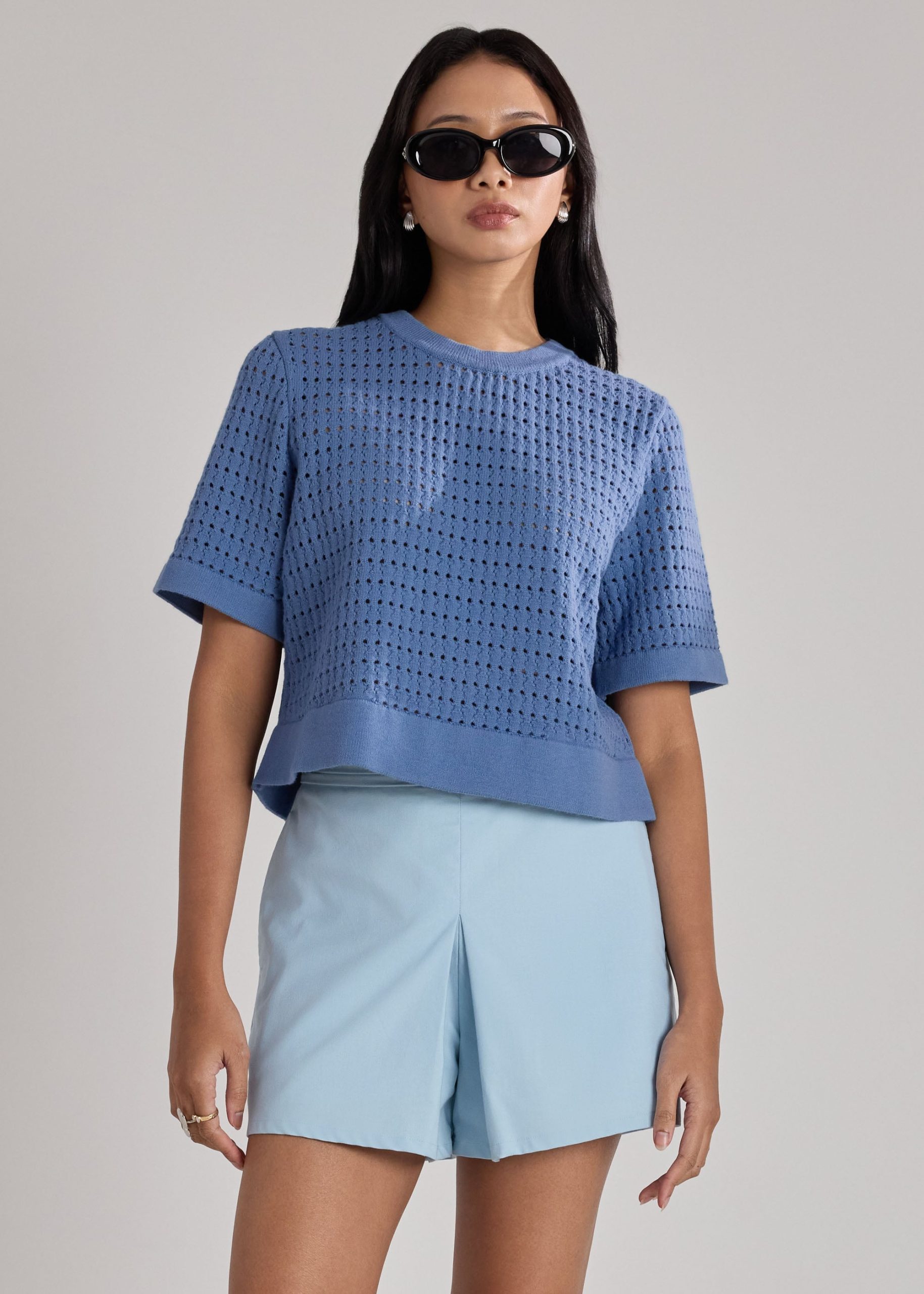Openwork Knit Boxy Top