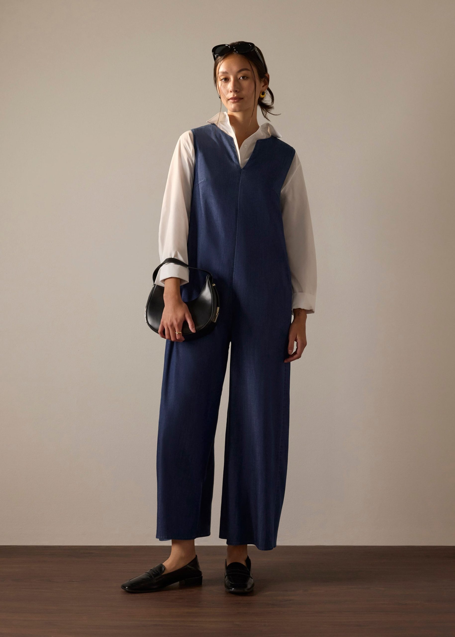 Chambray Wide Leg Jumpsuit - Image 2