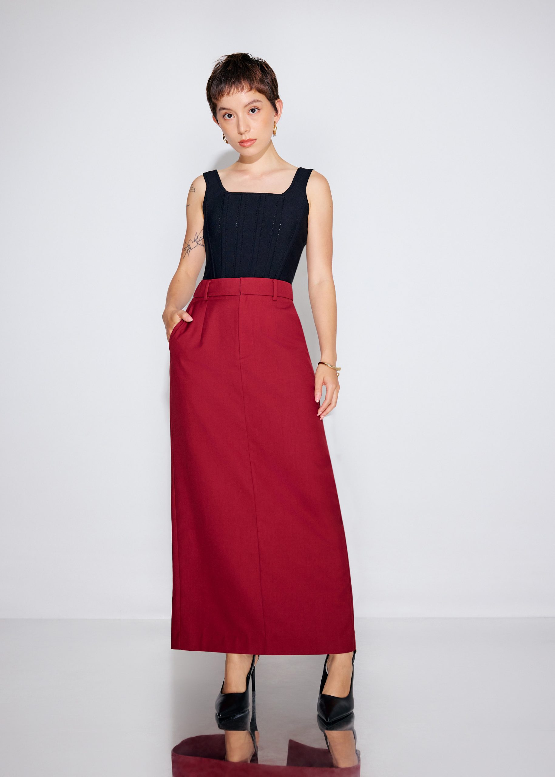 Pevita Tailored Column Maxi Skirt - Image 4