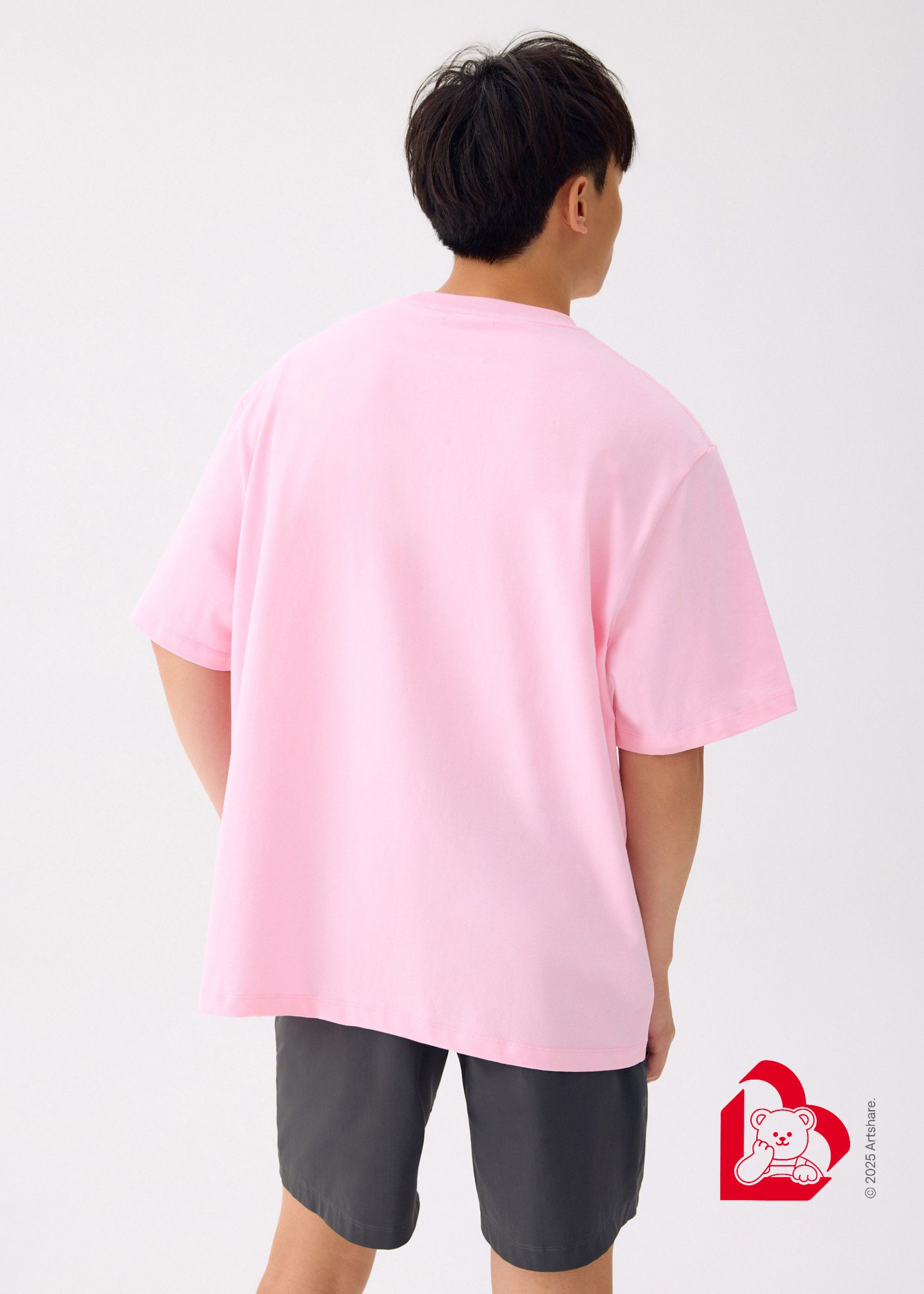 Love, Bonito | Wiggle Wiggle Unisex Oversized Drop Shoulder Tee in Strawberry Gelato - Image 7