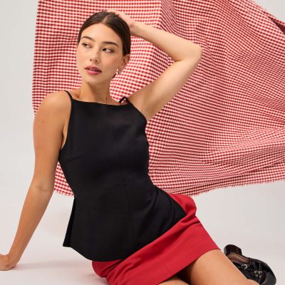 Straight Neck Fitted Camisole Top