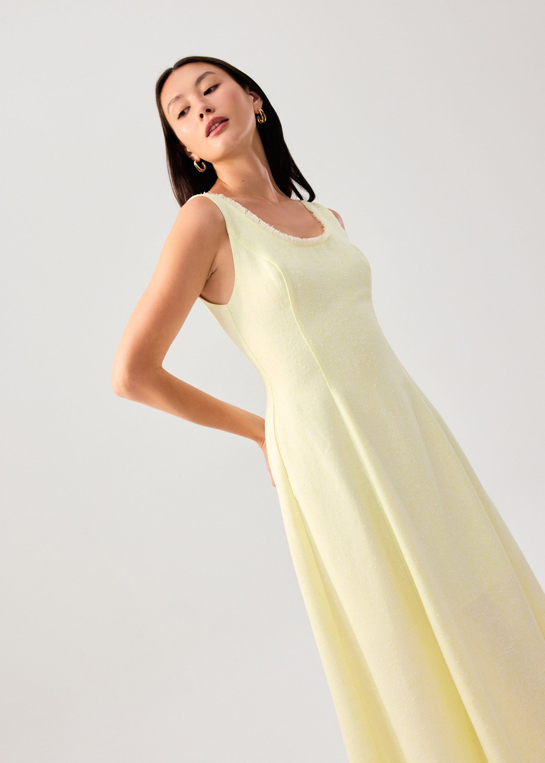 Nina Tweed Scoop Neck Fit & Flare Midaxi Dress - Image 8