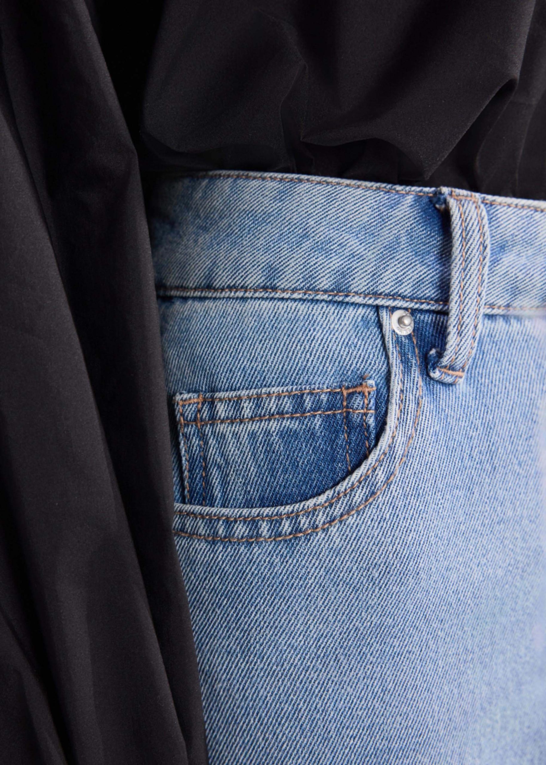 Wide Straight Leg Panelled Jeans - Image 14