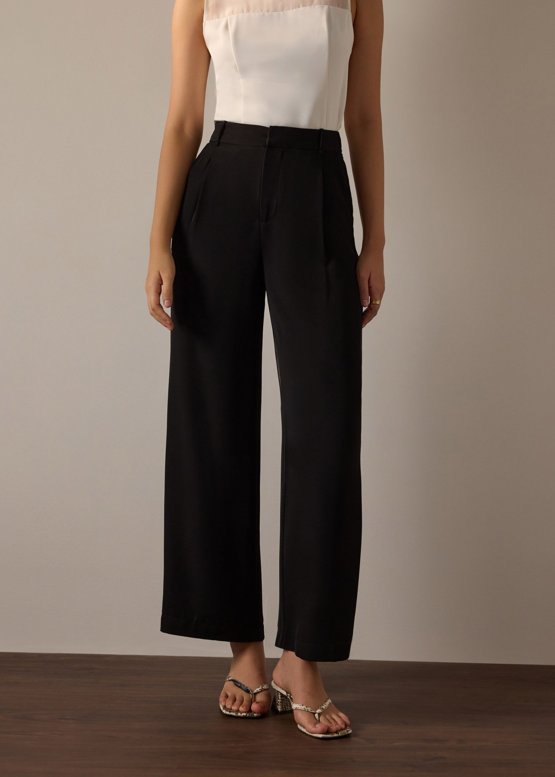Leggy??Alma Elastic Crepe High Waist Straight Leg Pants - Image 4